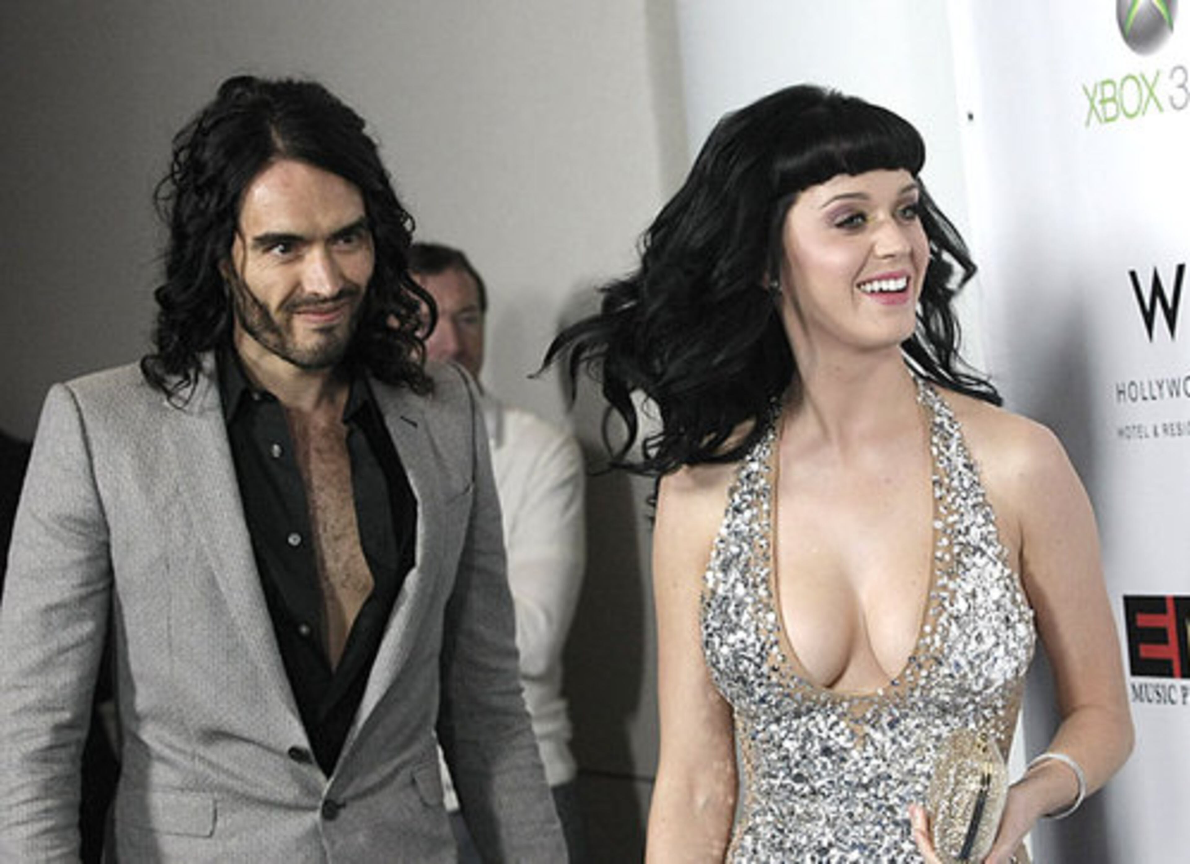 Katy Perry, right, and actor Russell Brand.