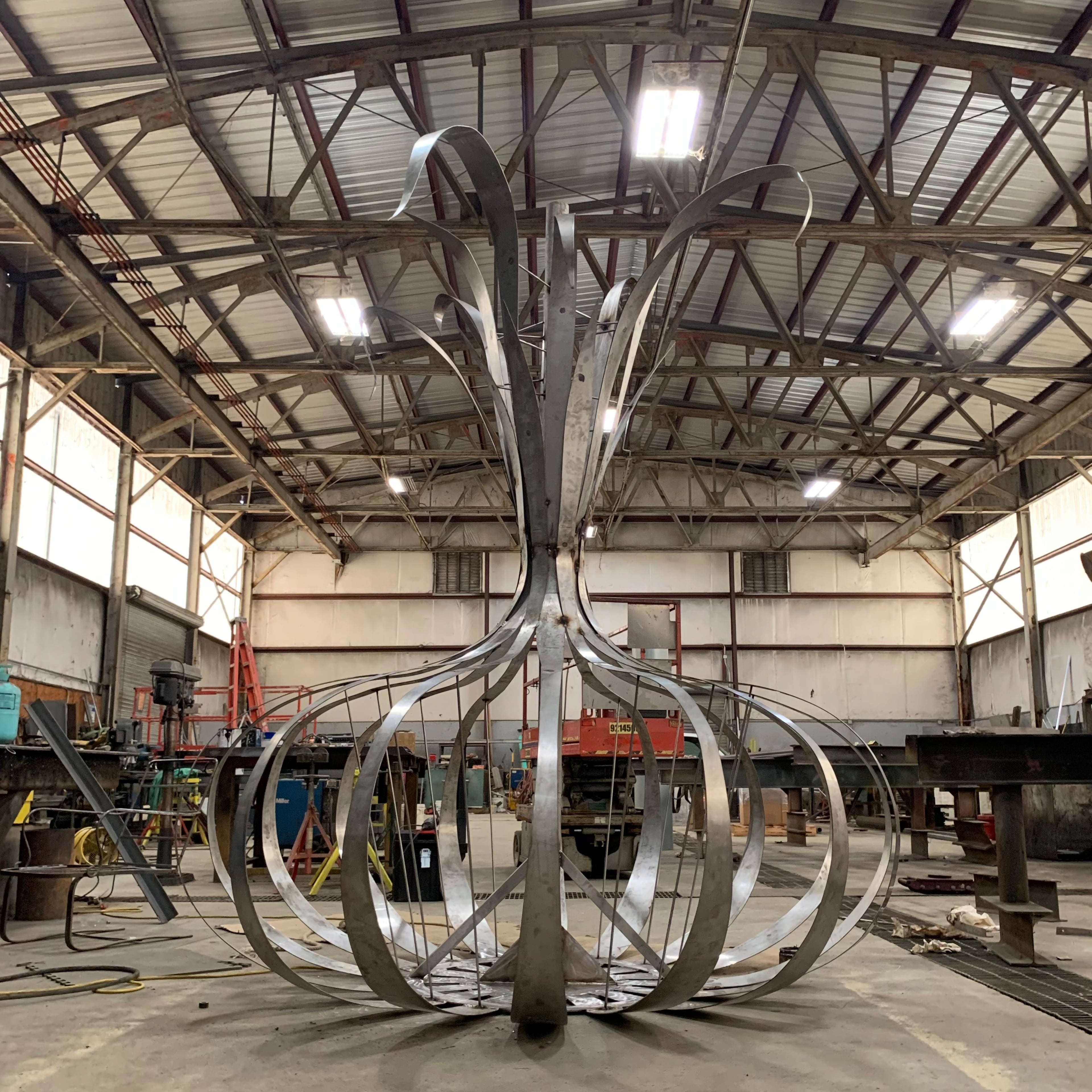 The metalwork onion now atop the Toombs County courthouse was created by Vidalia artist Ruth English in the metal fabrication shop her father owns. (Courtesy of Ruth English)