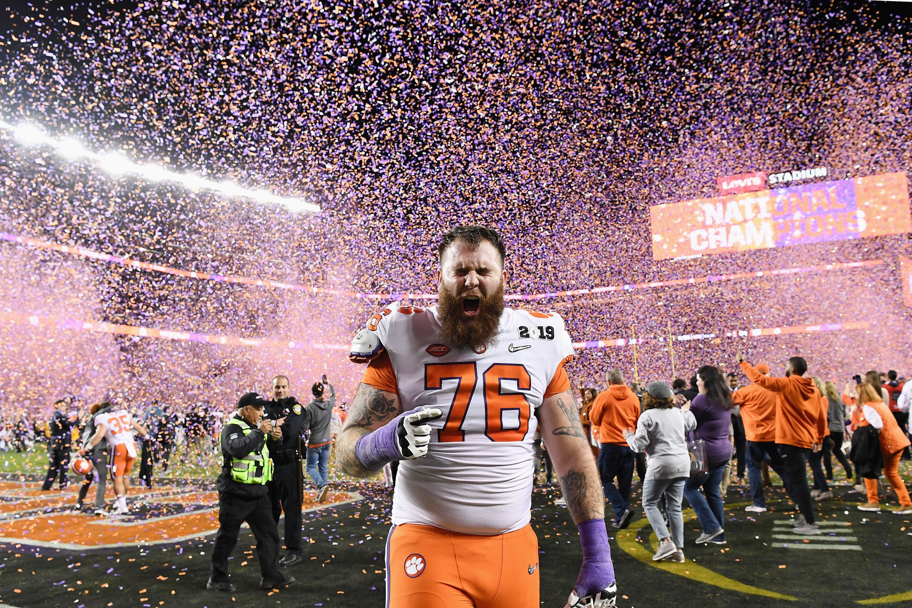 Sean Pollard celebrates Clemson’s victory.
