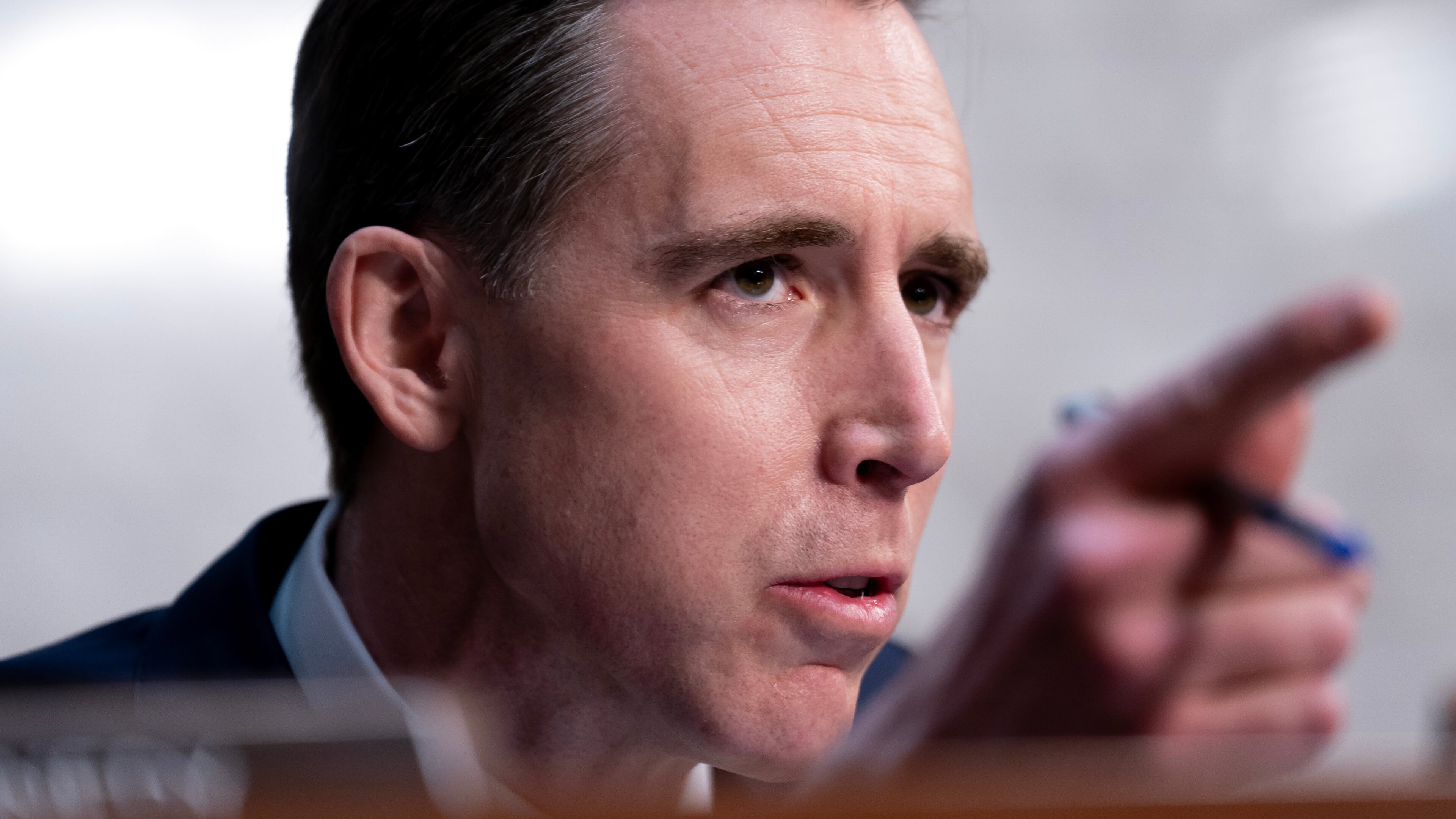 FILE - Sen. Josh Hawley, R-Mo., speaks during a Senate Committee on the Judiciary Subcommittee on Privacy, Technology, and the Law hearing on Capitol Hill in Washington, Feb. 10, 2026. (AP Photo/Nathan Howard, File)