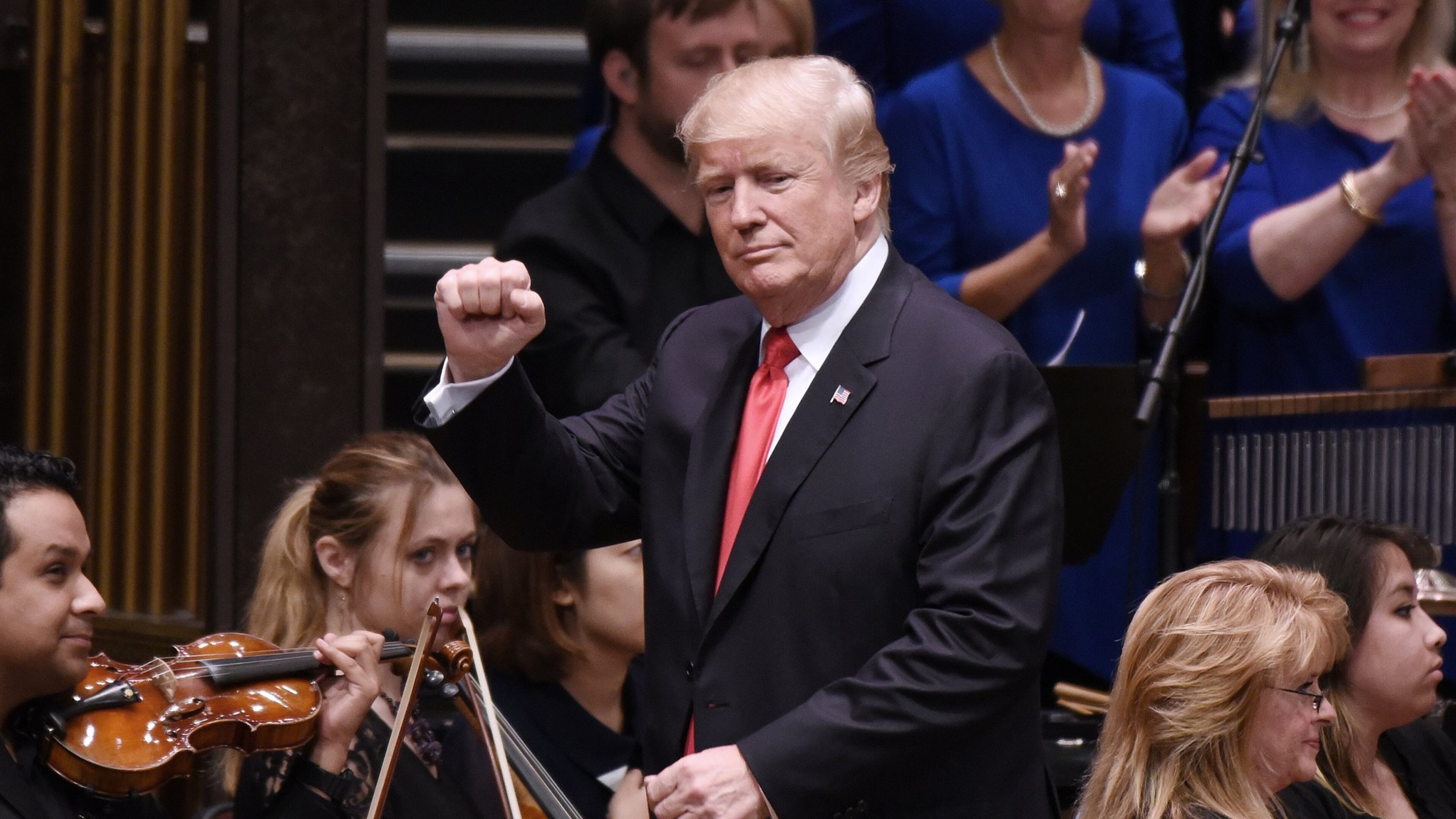 President Donald Trump participates in the Celebrate Freedom Rally at the John F. Kennedy Center for the Performing Arts on July 1, 2017 in Washington, DC. (Photo by Olivier Douliery-Pool via Getty Images)