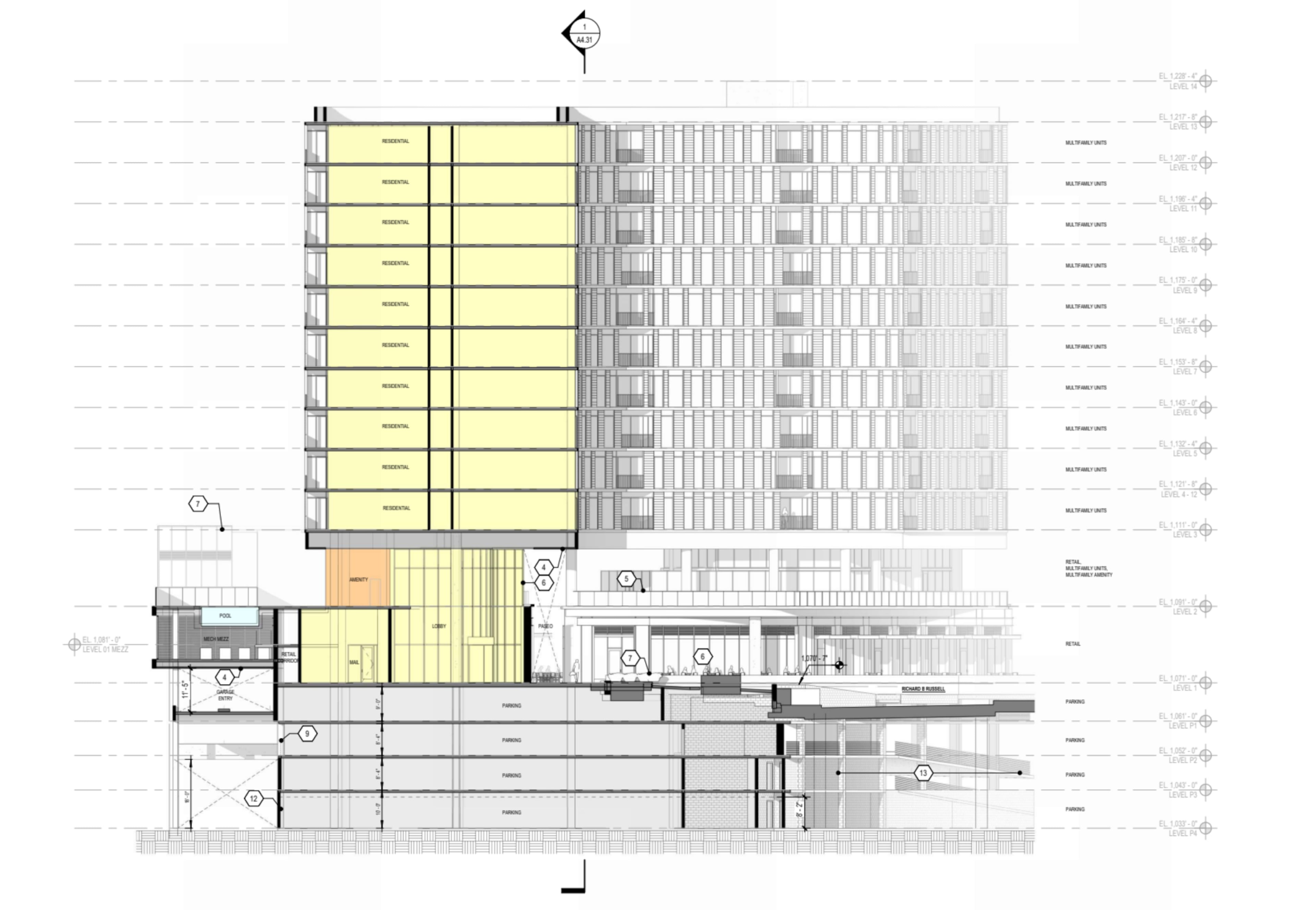 This is a schematic of a planned apartment building at Centennial Yards in downtown Atlanta. (Courtesy of Centennial Yards / Cooper Carry)