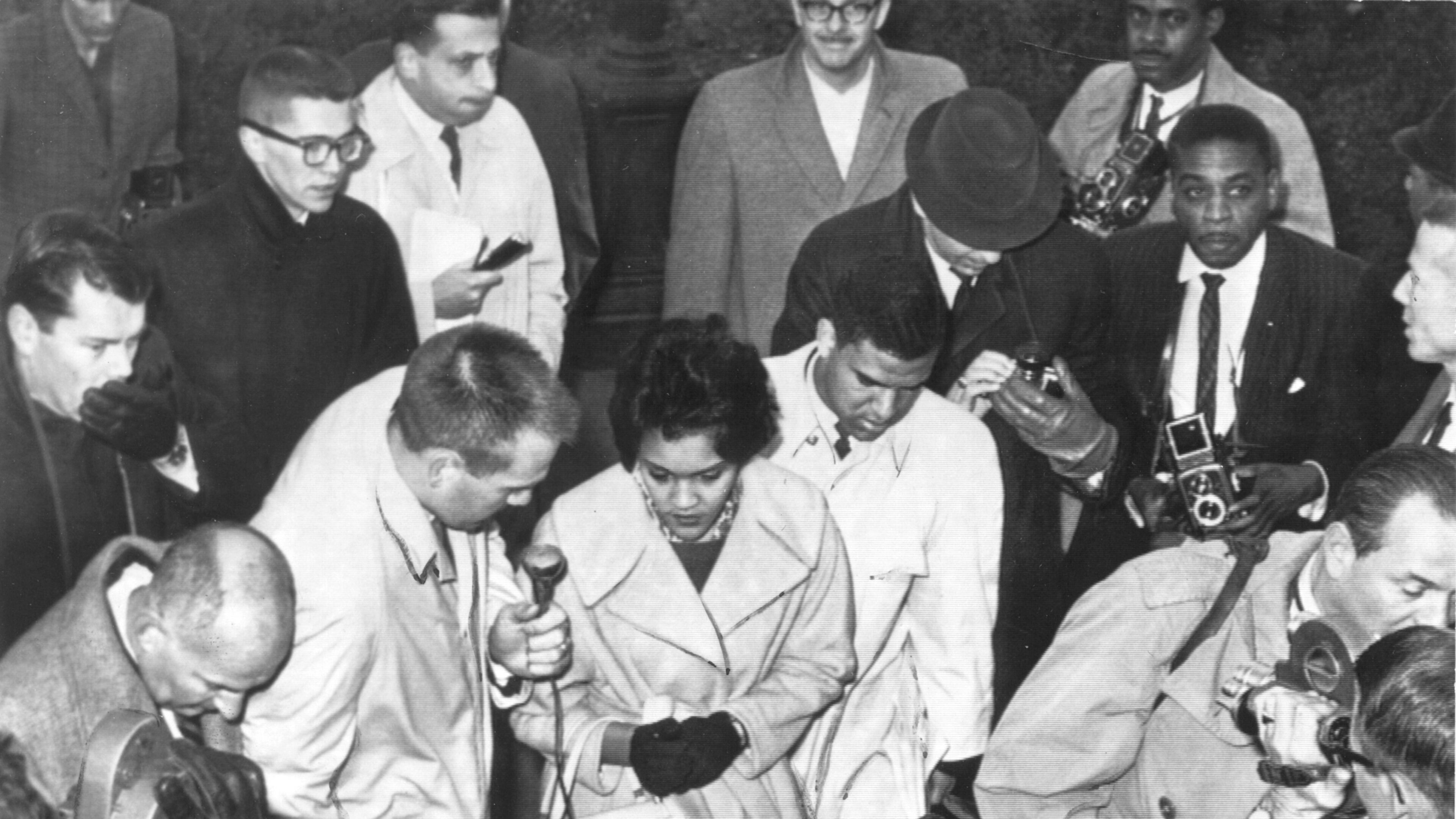 Charlayne Hunter and Hamilton Holmes arrive at the University of Georgia in January 1961. They were the school's first black students. Read AJC columnist Bill Torpy's story marking the 50th anniversary of UGA's integration. Charles Pugh/AJC