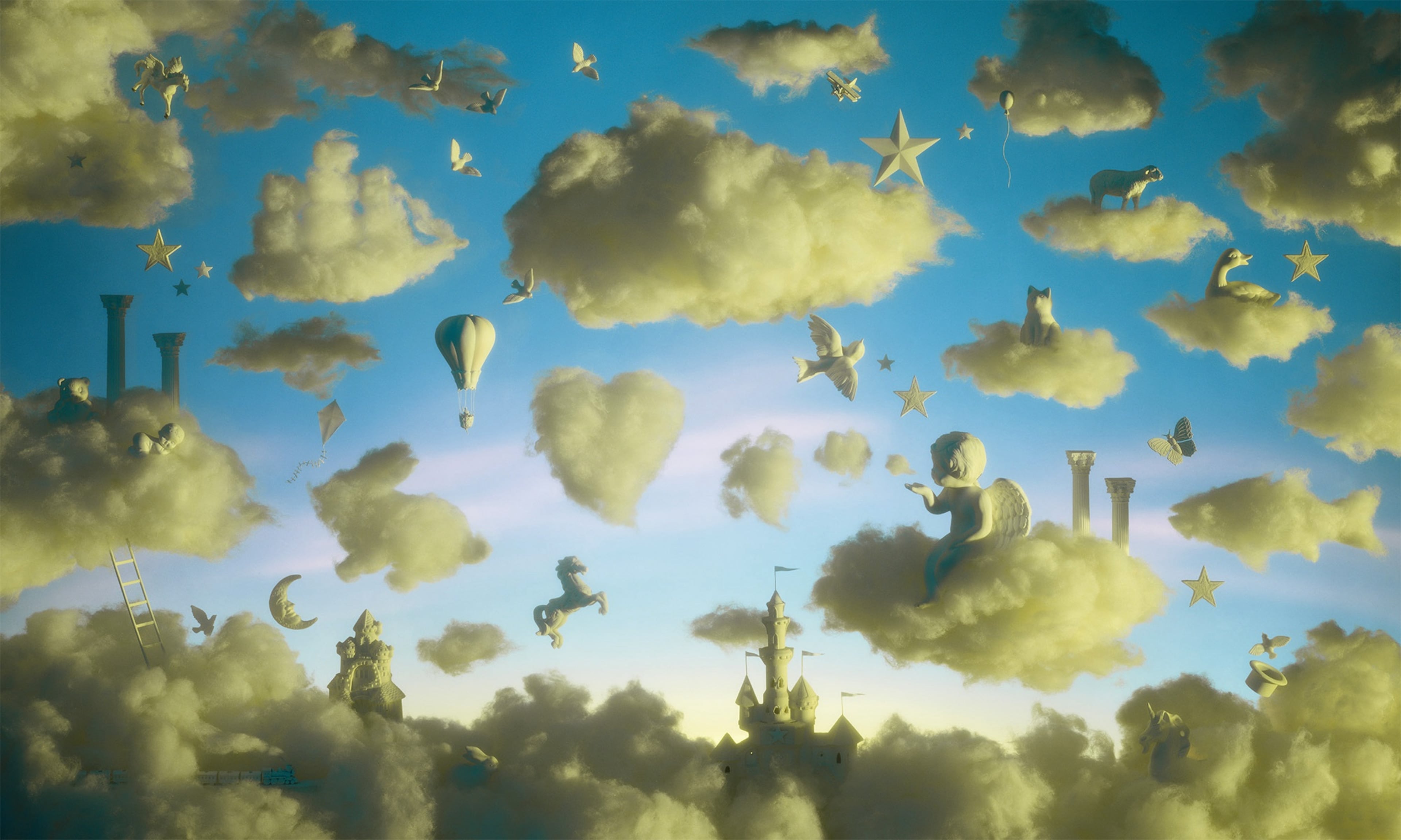 Clouds, from "I SPY Fantasy" (2021) by Walter Wick. (Courtesy of the High Museum of Art)
