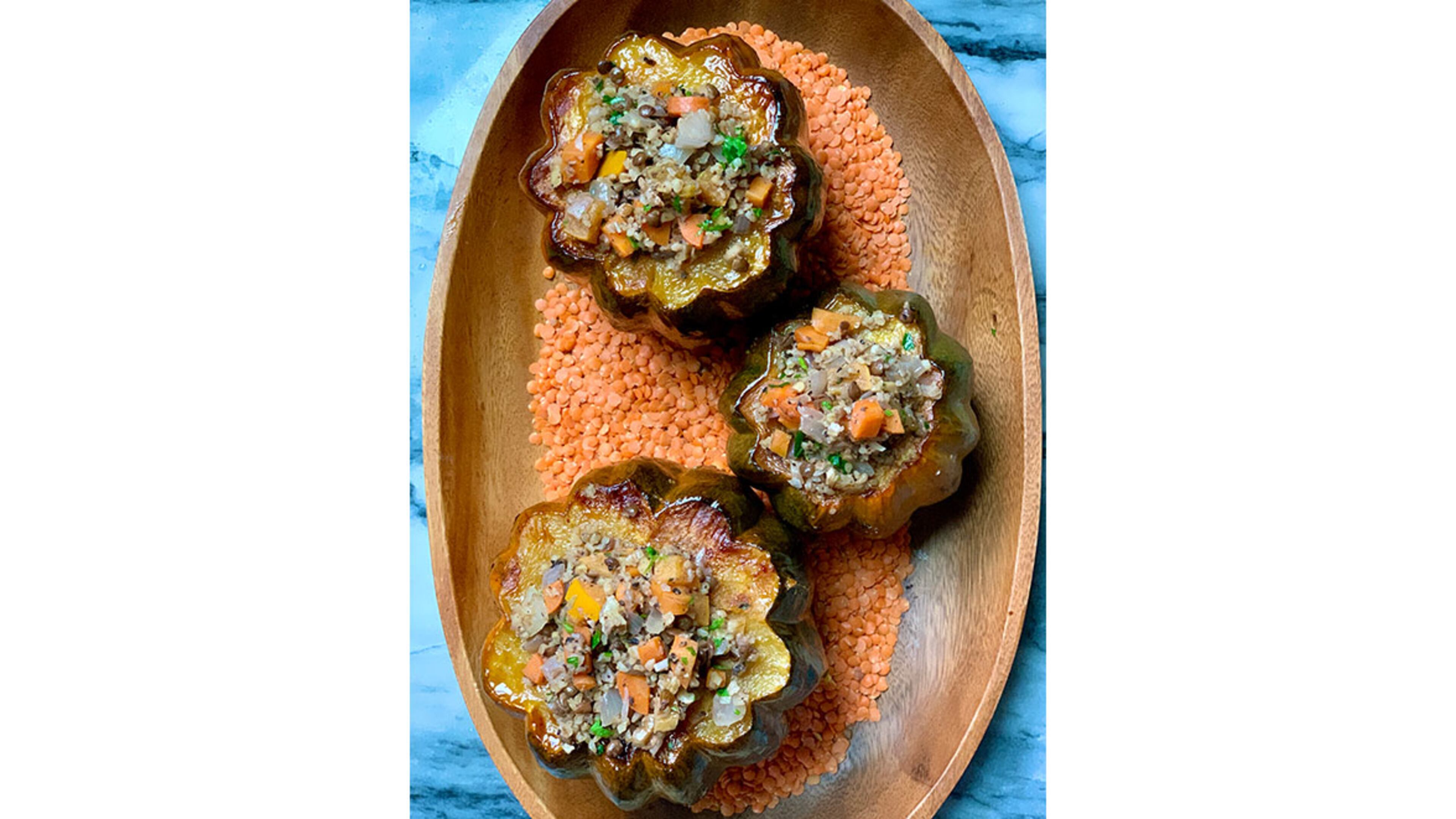 Palak Patel's stuffed acorn squash recipe serves 8-12. / Courtesy of Palak Patel
