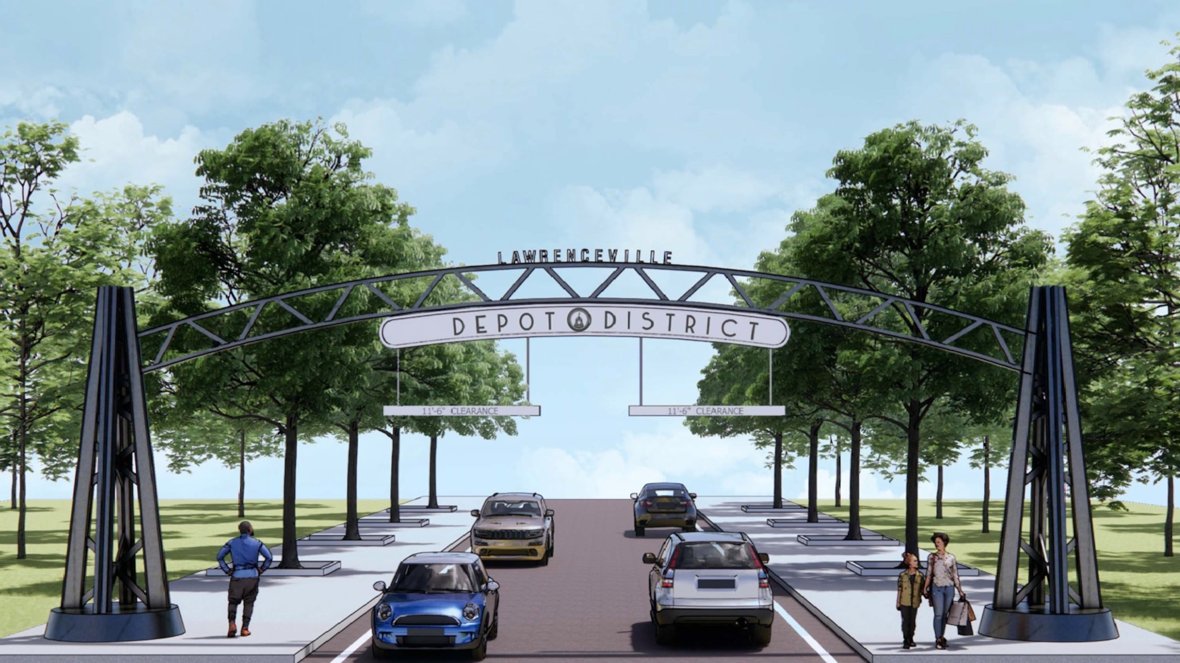 Lawrenceville's Depot District Area signage will be placed across North Perry Street and North Clayton Street. (Courtesy City of Lawrenceville)