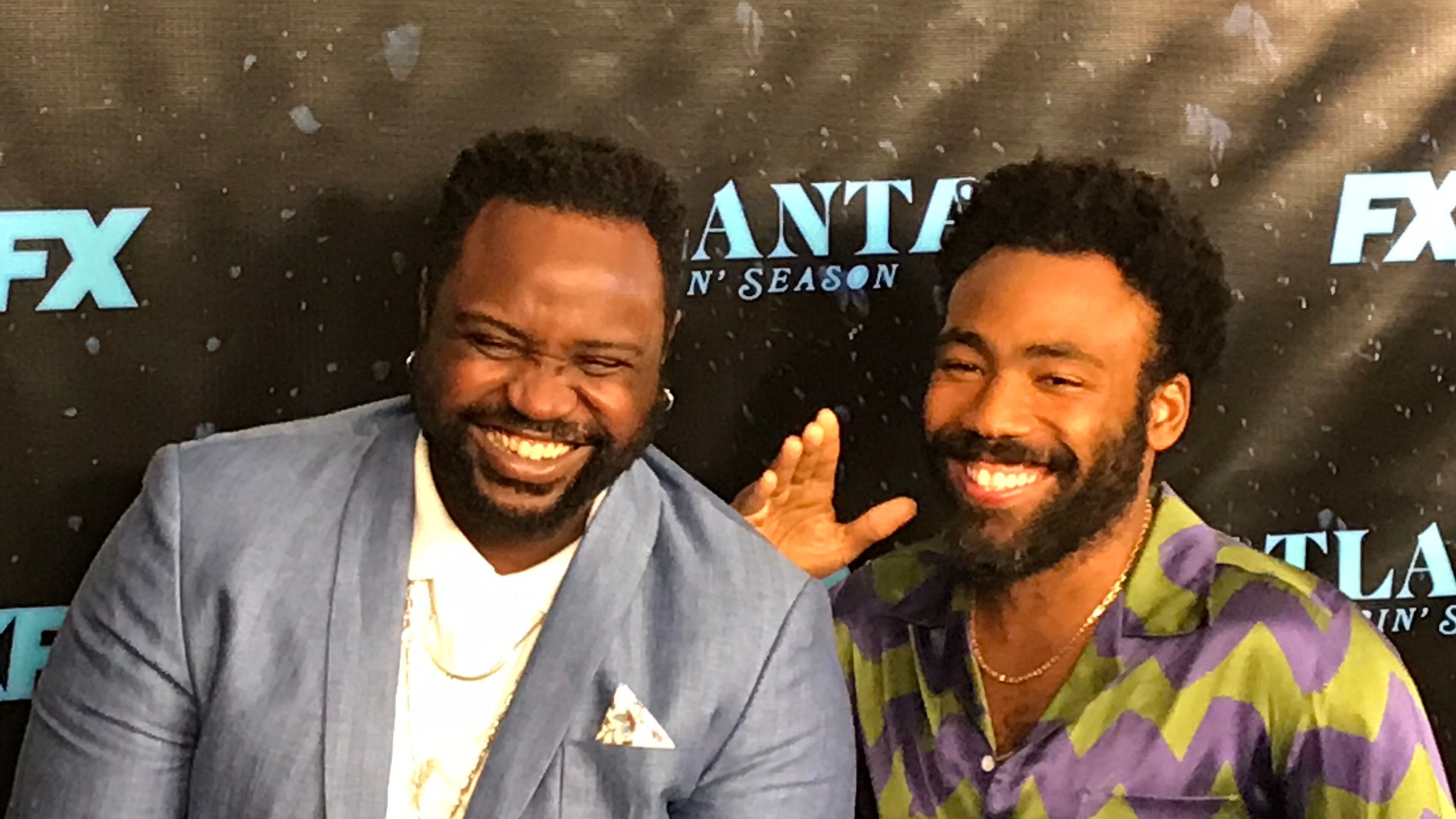 Brian Tyree Henry and Donald Glover at the Starlight Drive In screening of season 2 of FX's "Atlanta." CREDIT: Rodney Ho/rho@ajc.com