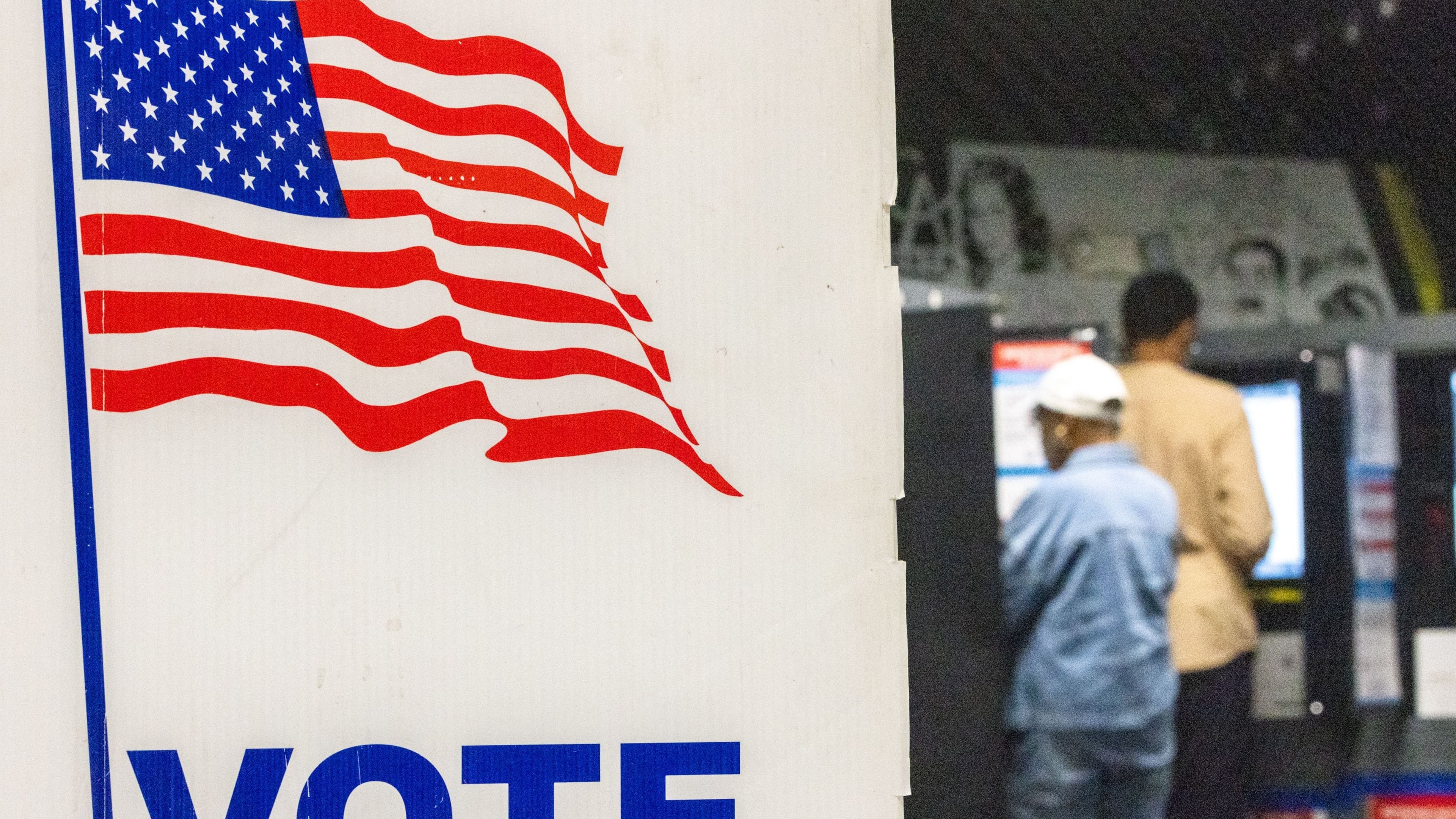 Fulton County voters vote on primary election day at Dad's Garage in Atlanta, Georgia on Tuesday, May 21, 2024. (Arvin Temkar/The Atlanta Journal-Constitution/TNS)