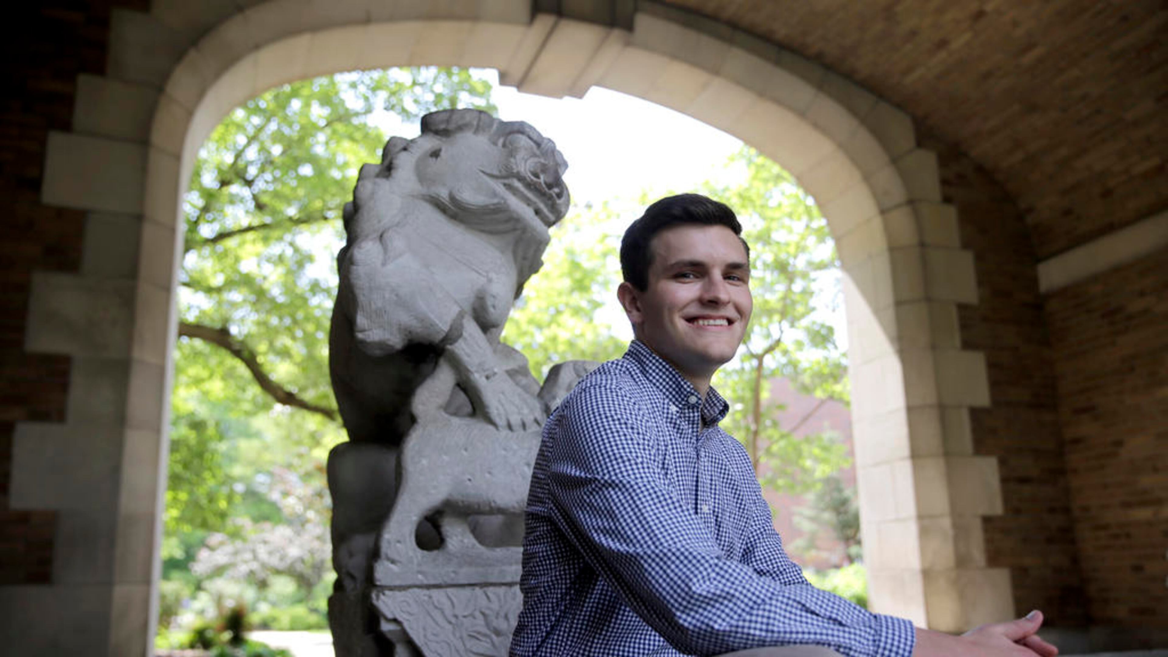 Jeremy Wiggins poses for a photo in Columbia, Mo. Wiggins, a 20-year-old business administration major at the University of Missouri-Columbia, is a supporter of Donald Trump.