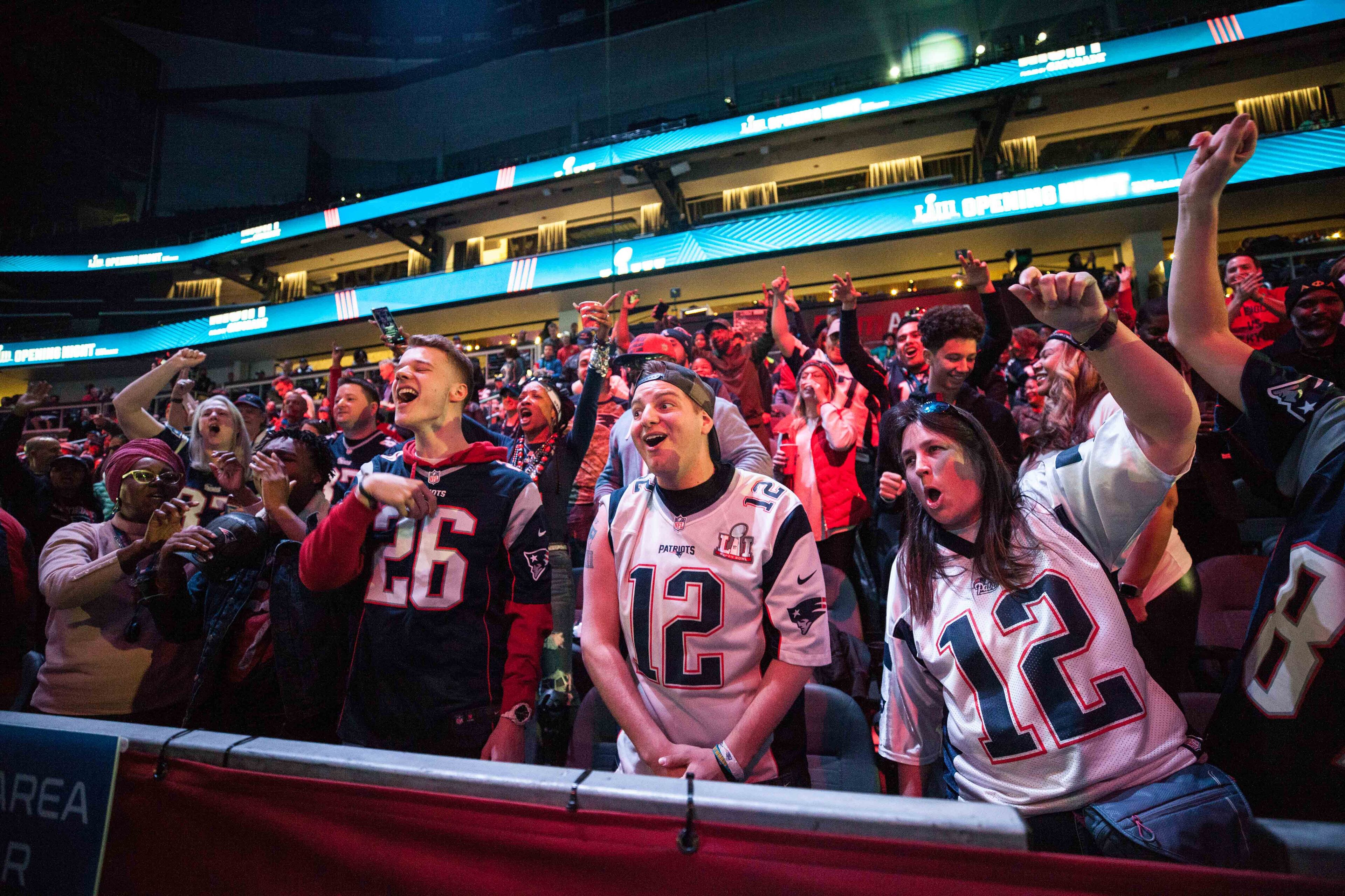 Fans cheer during the Super Bowl Opening Night at State Farm Arena on Monday, Jan. 28, 2019, in Atlanta. (Branden Camp/Special)