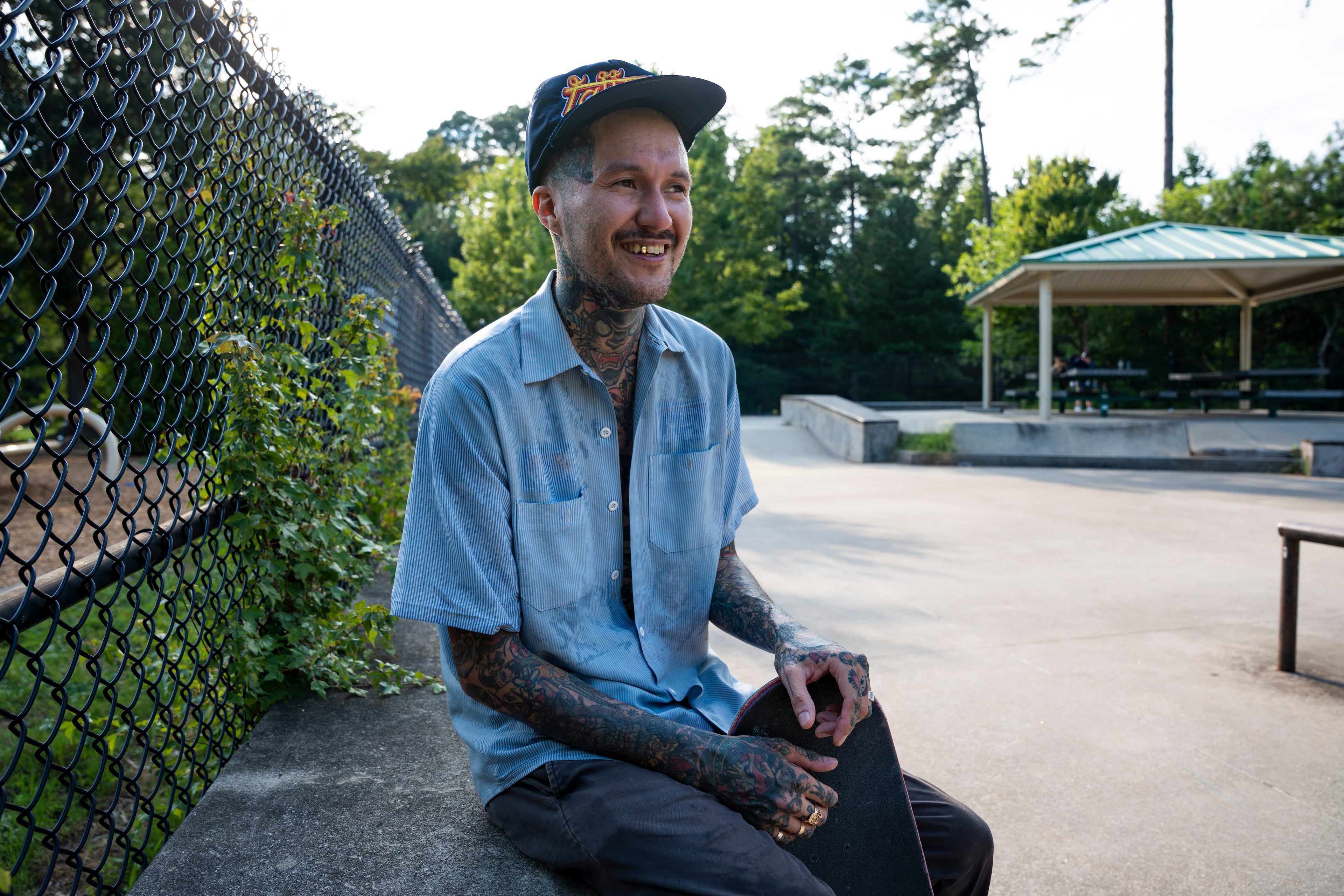 Paco Talavera was born in Nicaragua but found his community in Atlanta skate parks. He became a cook after an injury ended his skateboarding career. (Olivia Bowdoin for the AJC)
