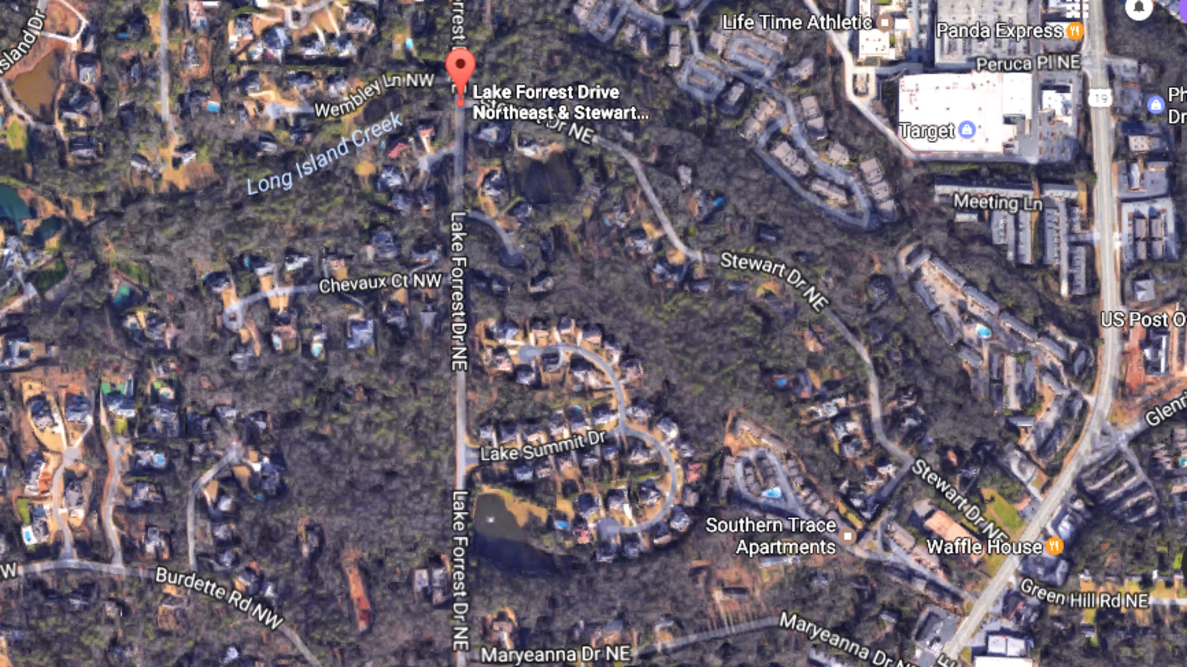 Lake Forrest Drive in south Sandy Springs has been reopened to traffic after city crews attended to an unstable slope. GOOGLE MAPS