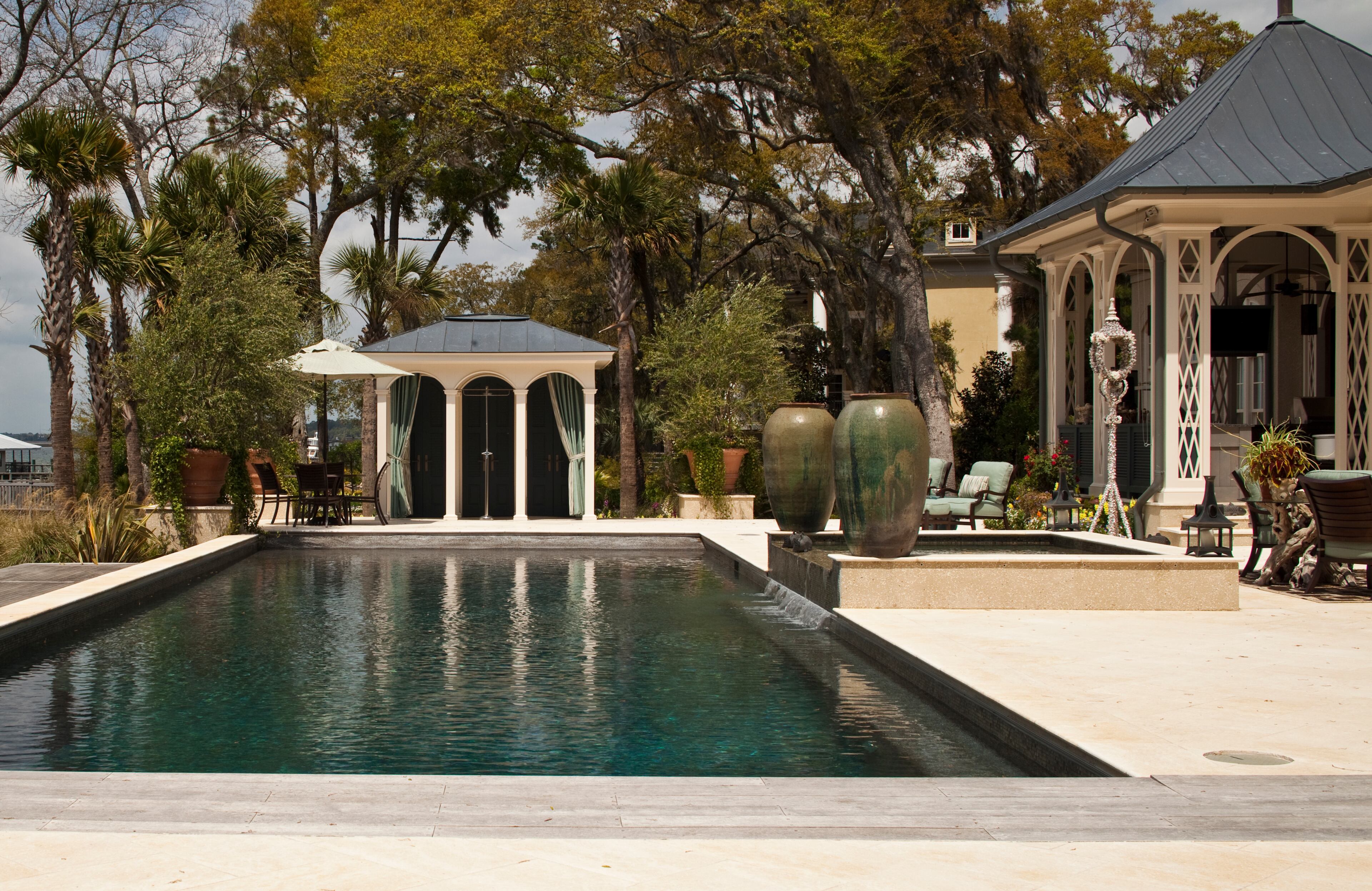 Residents can enjoy a pool with a dive-in movie theatre. If it's too cold to swim, there's also the option to heat up the outdoor kitchen featuring three grills, one smoker, one electric oven, four refrigerators, an icemaker and a sink. For more information, please contact Elaine Seabolt at 912-233-6609, eseabolt@seaboltbrokers.com or visit www.SeaboltBrokers.com