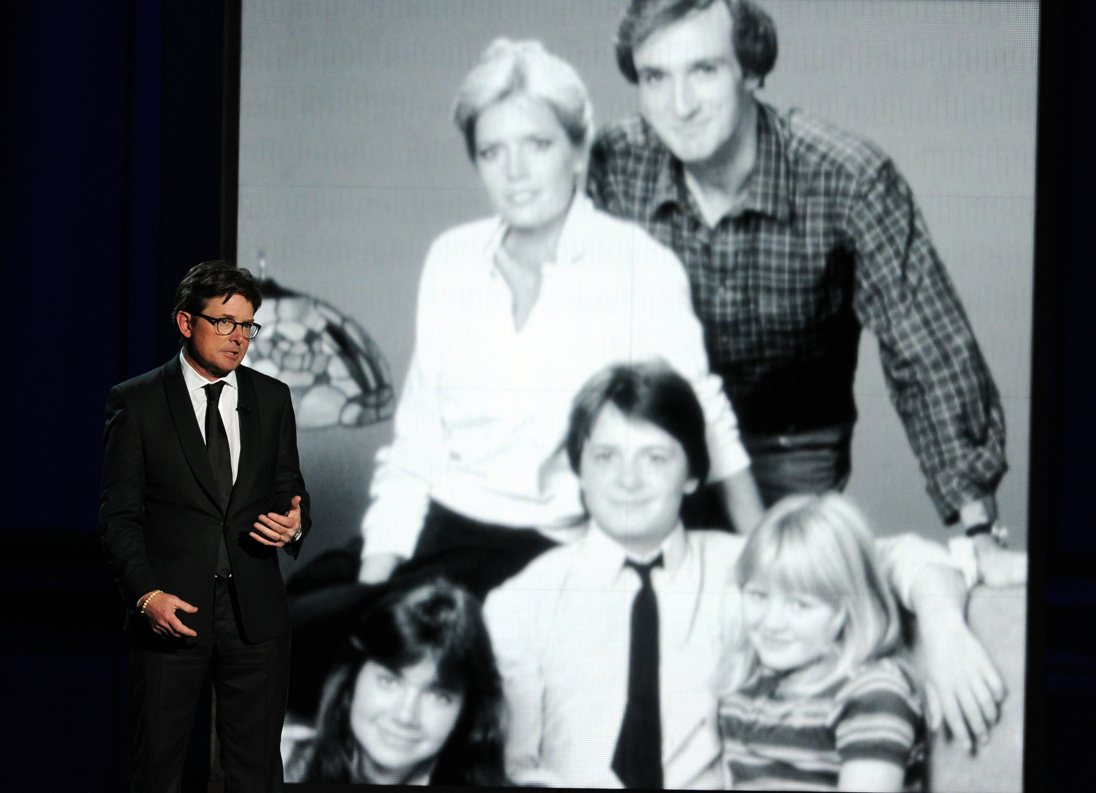 LOS ANGELES, CA - SEPTEMBER 22: Actor Michael J. Fox speaks onstage during the 65th Annual Primetime Emmy Awards held at Nokia Theatre L.A. Live on September 22, 2013 in Los Angeles, California. (Photo by Kevin Winter/Getty Images)