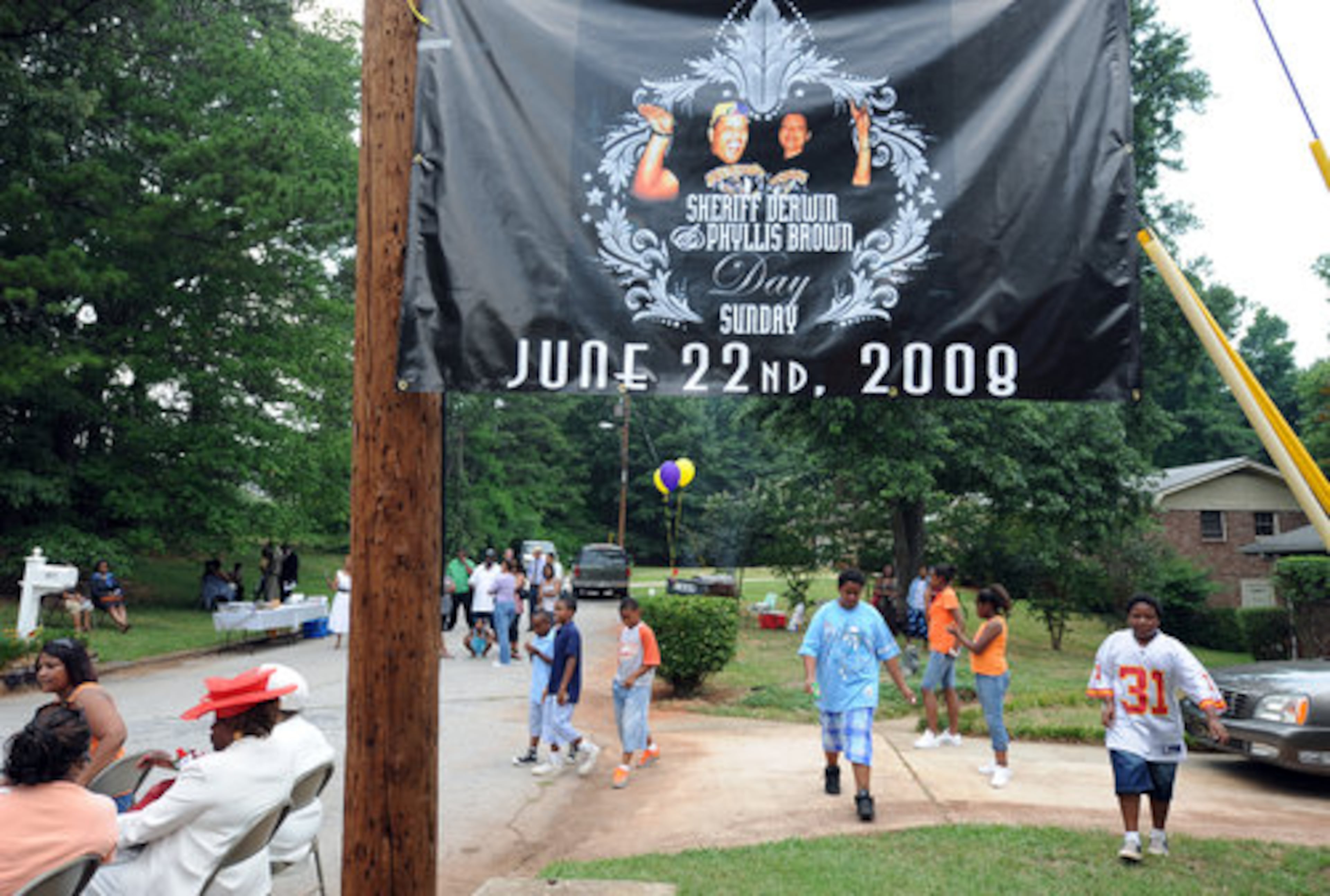 The celebration took place at Gretna Green Way and Derwin Brown Drive.