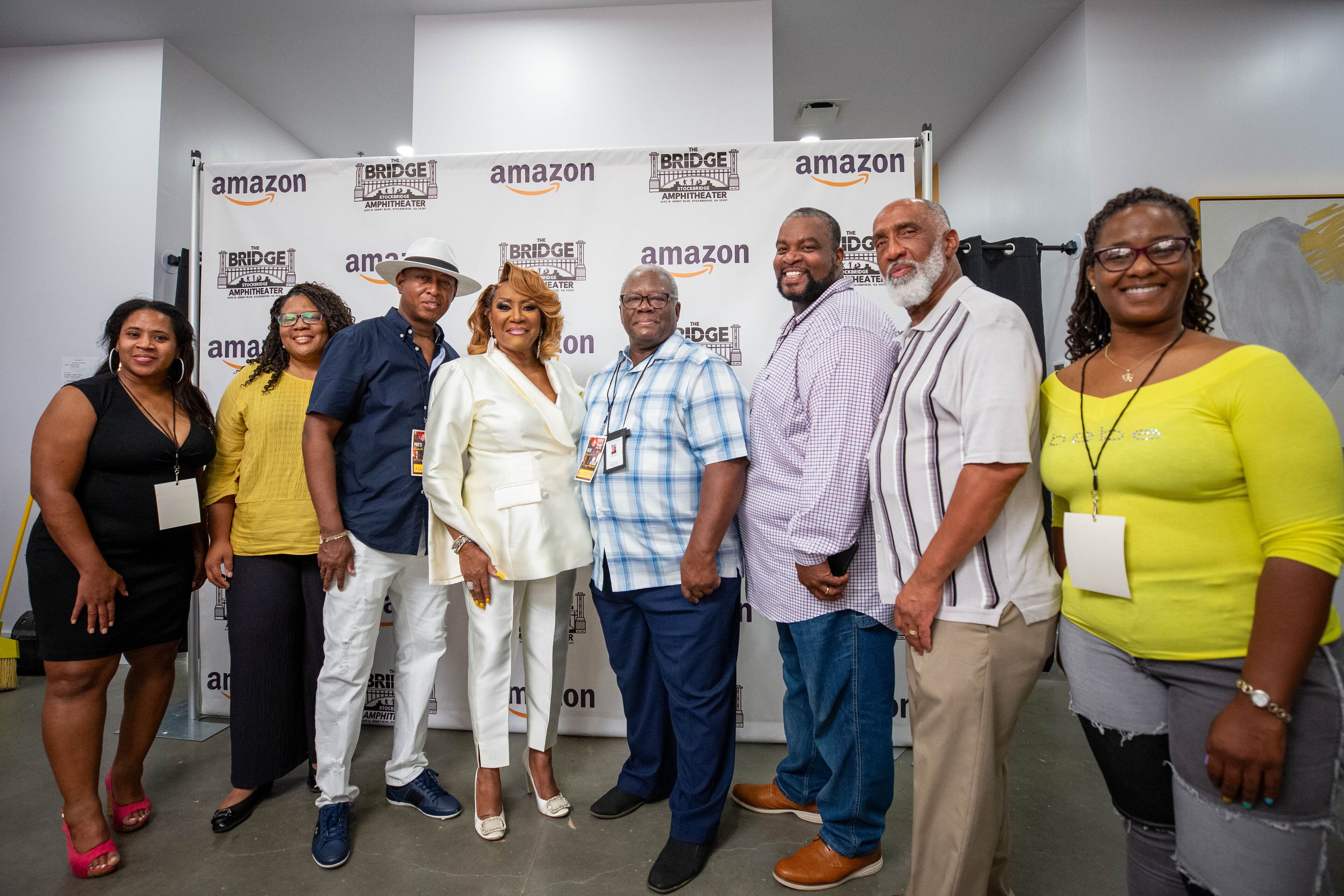 City officials pose with Patti LaBelle before her performance at Stockbridge Amphitheater on Saturday, August 12, 2023. (Katelyn Myrick/katelyn.myrick@ajc.com)