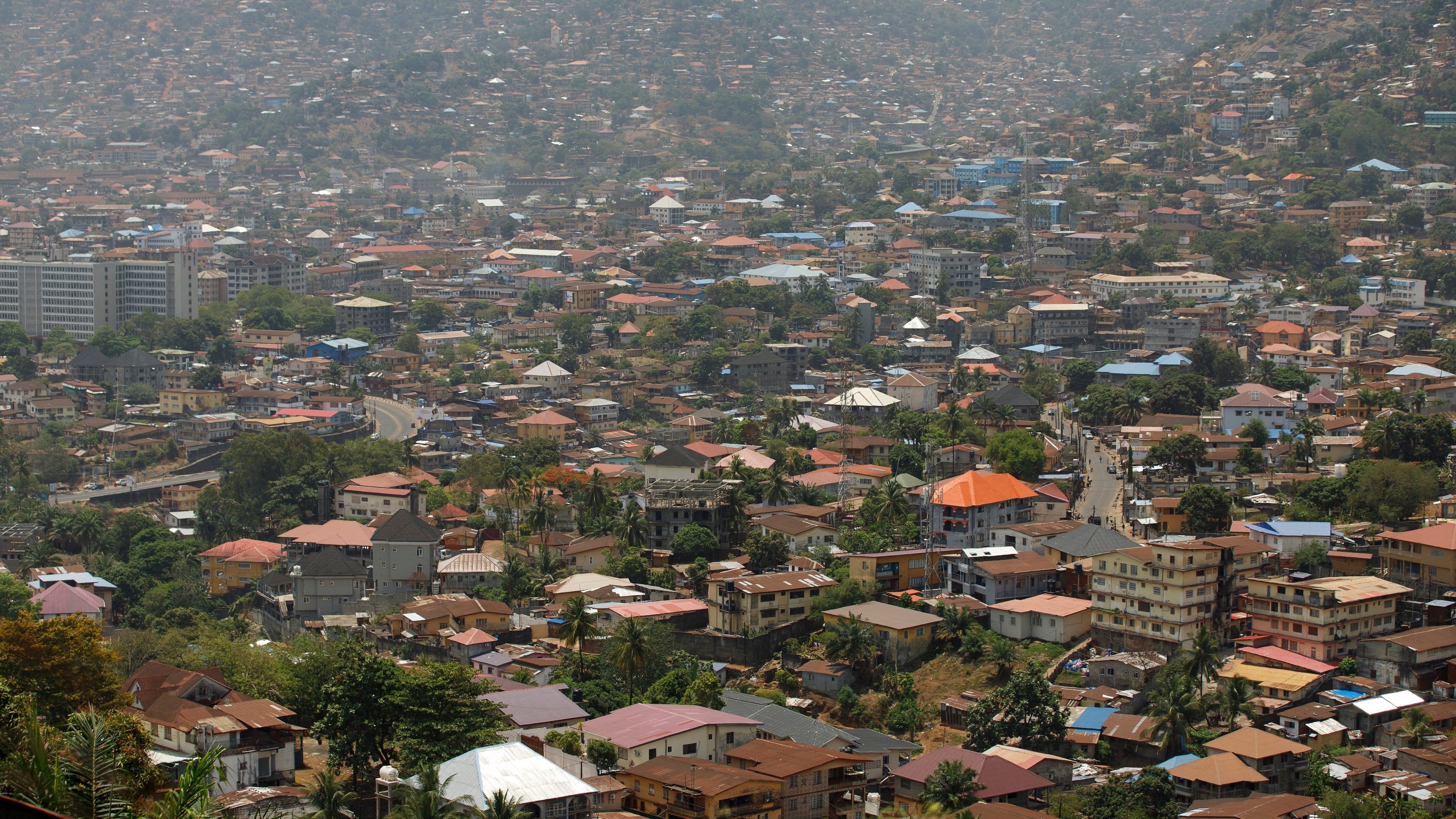 FILE - The city of Freetown, Sierra Leone, is seen on April 28, 2024. (AP Photo/Misper Apawu, File)
