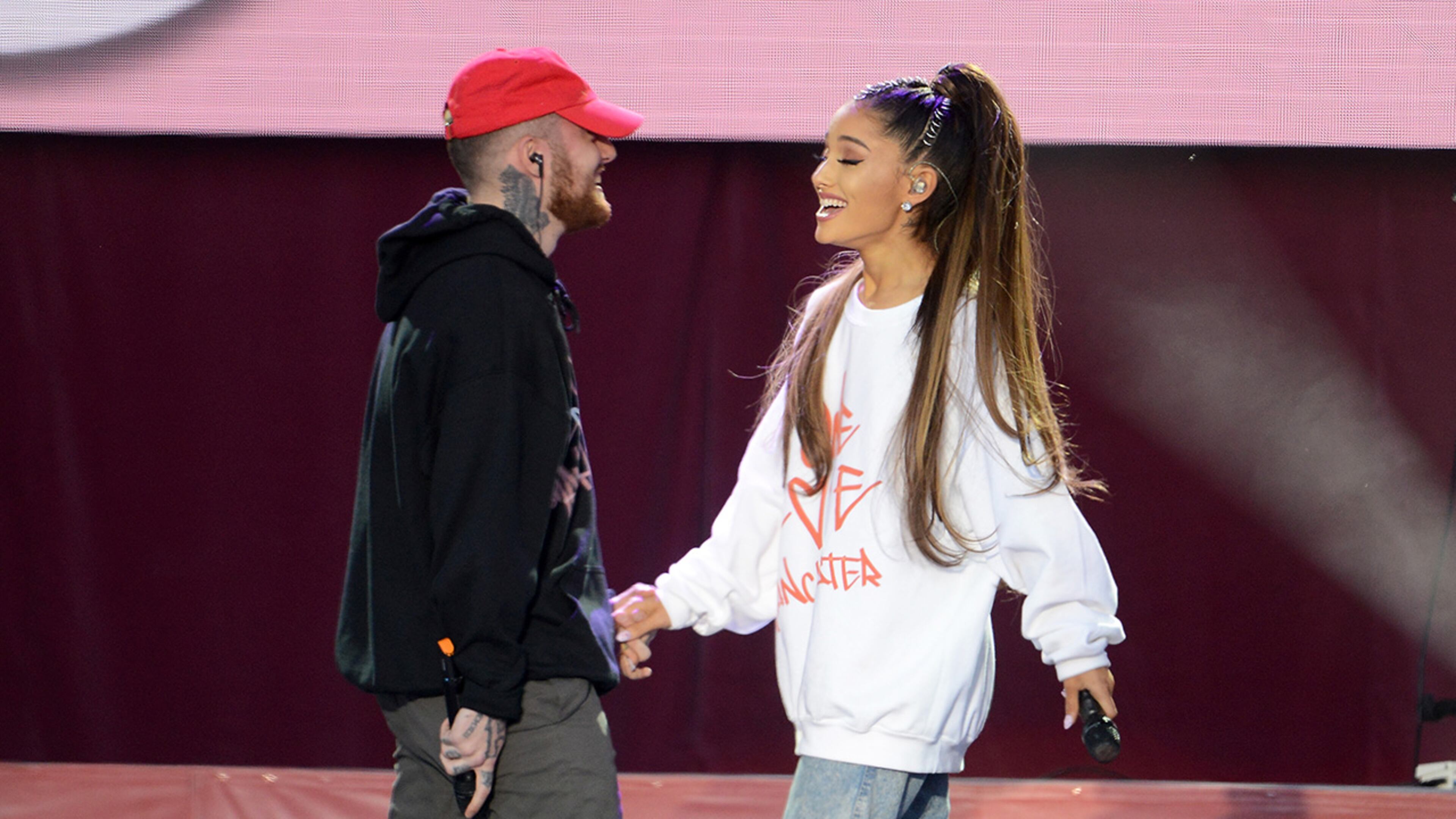 Mac Miller and Ariana Grande have split after nearly two years together. (Photo by Getty Images/Dave Hogan for One Love Manchester)