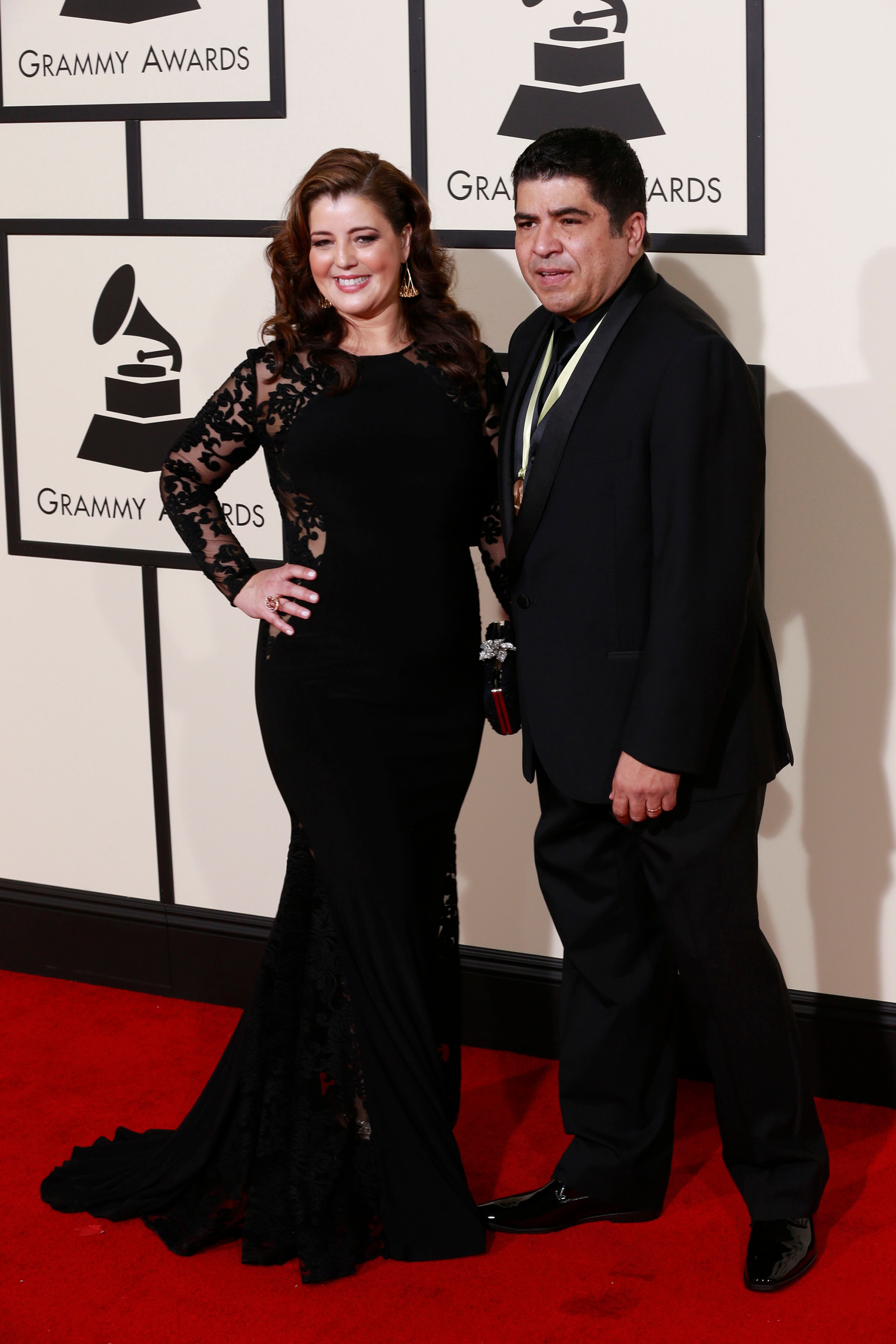 Otmaro Ruiz and Catina DeLuna arrive at the 58th Annual Grammy Awards on Monday, Feb. 15, 2016, at the Staples Center in Los Angeles. (Kirk McKoy/Los Angeles Times/TNS)
