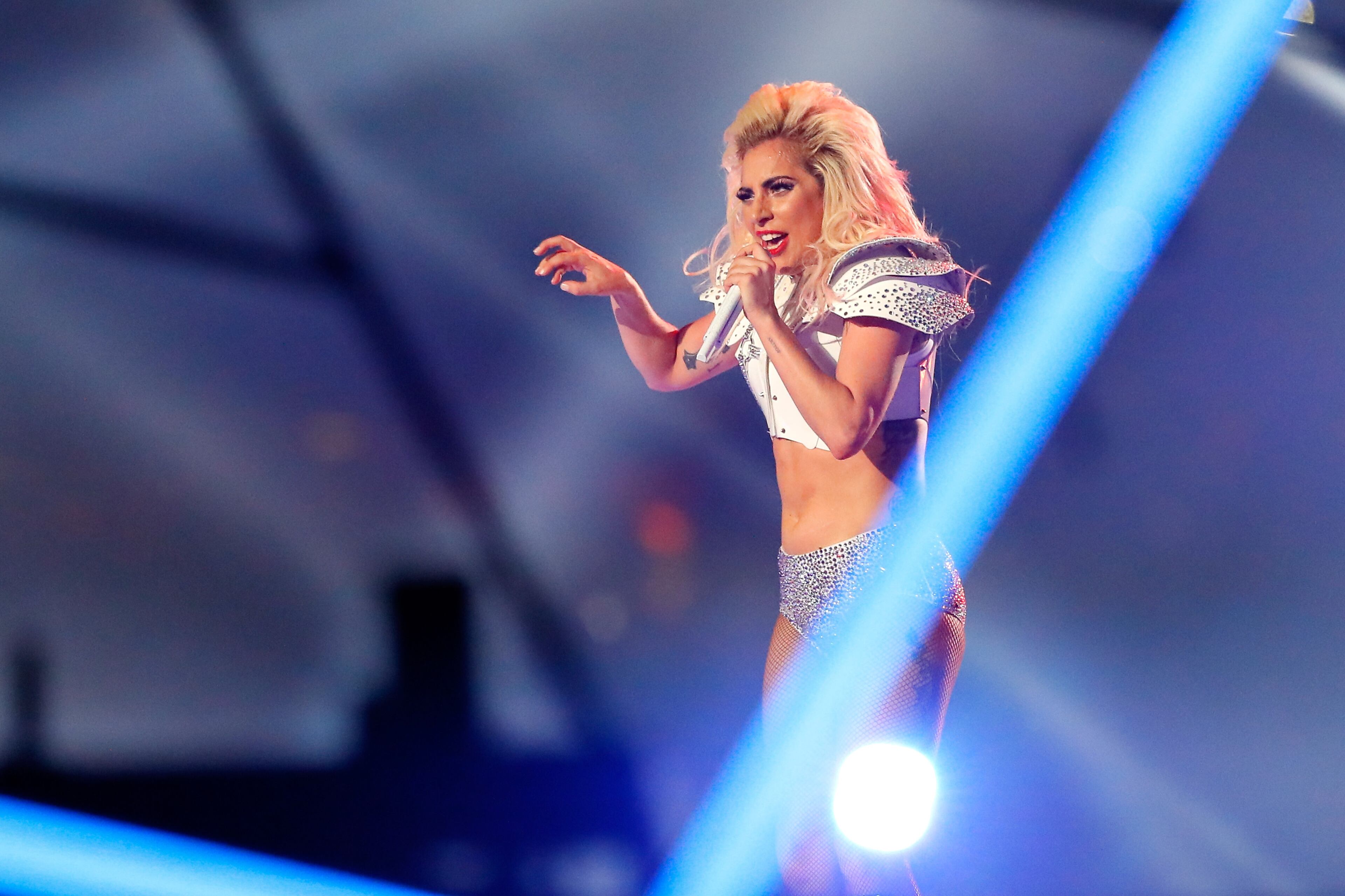 HOUSTON, TX - FEBRUARY 05: Lady Gaga performs during the Pepsi Zero Sugar Super Bowl 51 Halftime Show at NRG Stadium on February 5, 2017 in Houston, Texas. (Photo by Tom Pennington/Getty Images)