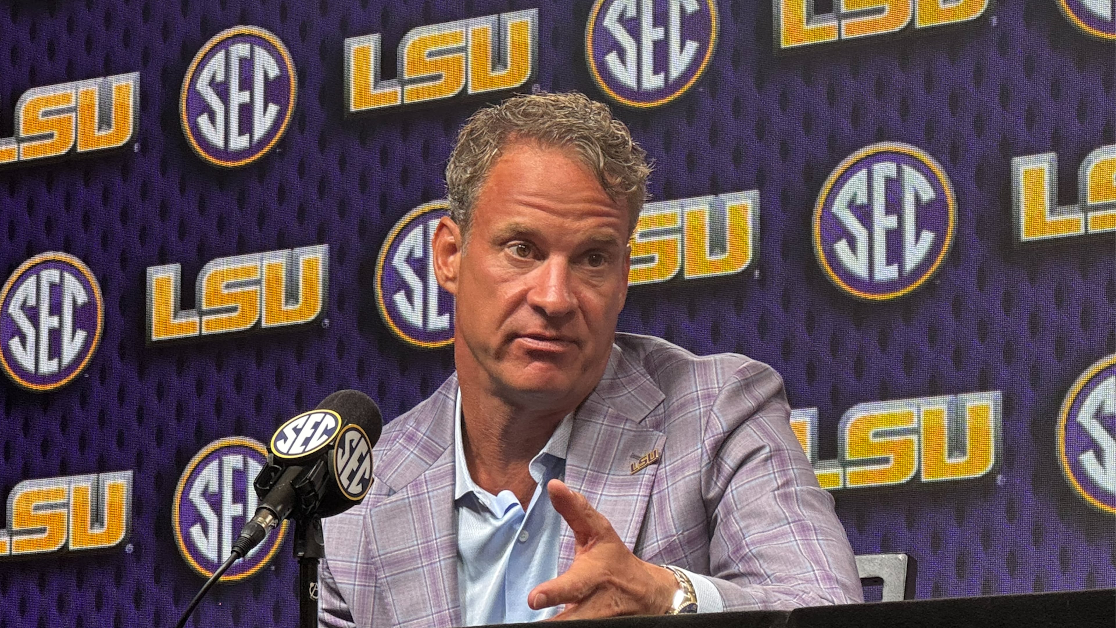 LSU coach Lane Kiffin had plenty to say about his decision to leave Ole Miss, pointing out he's already signed or gotten more 5-stars in one season than during his entire tenure with the Rebels. (Mike Griffith/AJC)