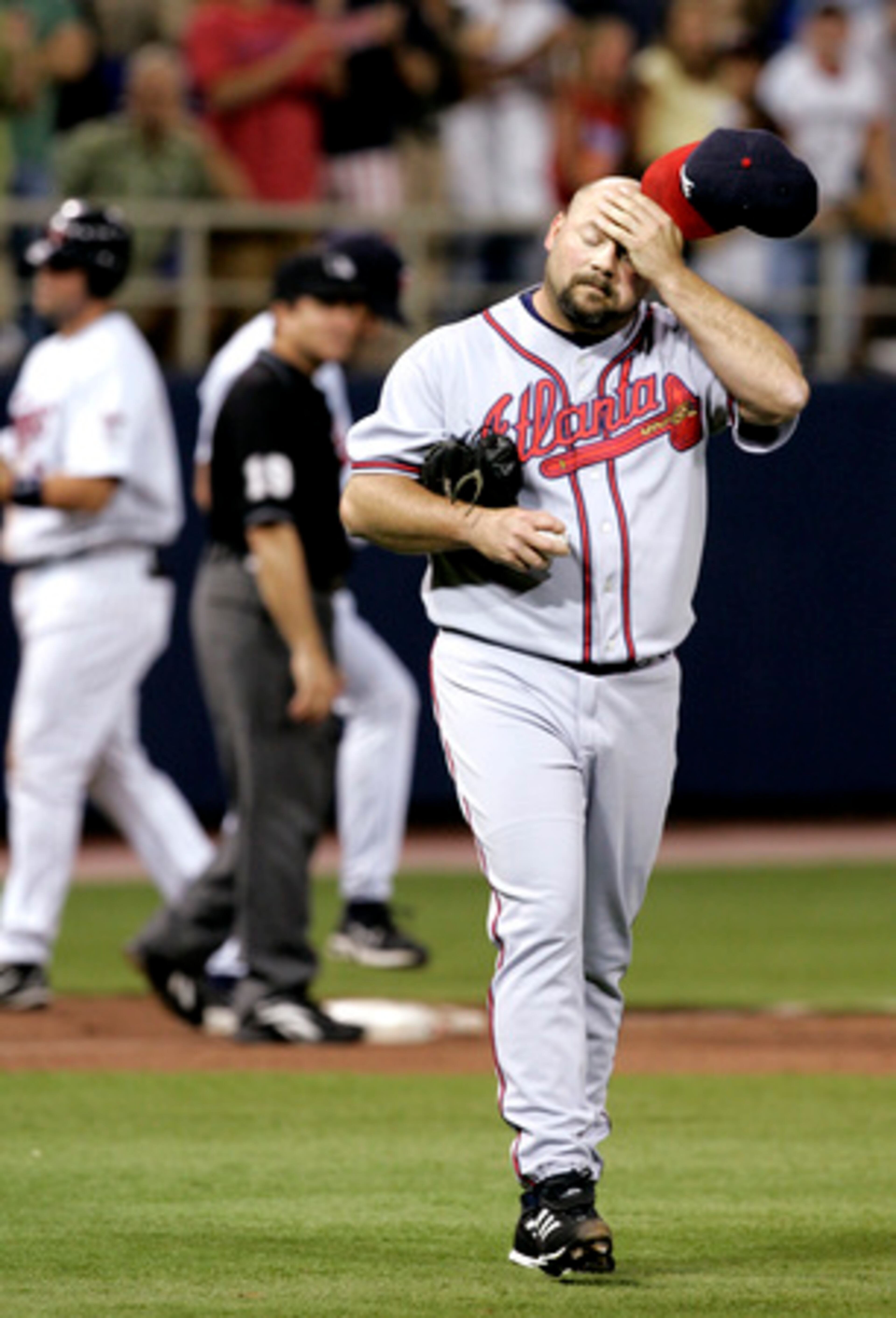 It was no picnic being the closer, either. Bob Wickman, right, had a tough time in a Braves uniform this season. He posted a 3.92 ERA in 49 appearances and converted 20 of his 26 save opportunities. But Wickman was not popular in the clubhouse, where he was thought to be selfish. The Braves designated him for assignment on Aug. 24 and he signed with the Diamondbacks on Sept. 7.