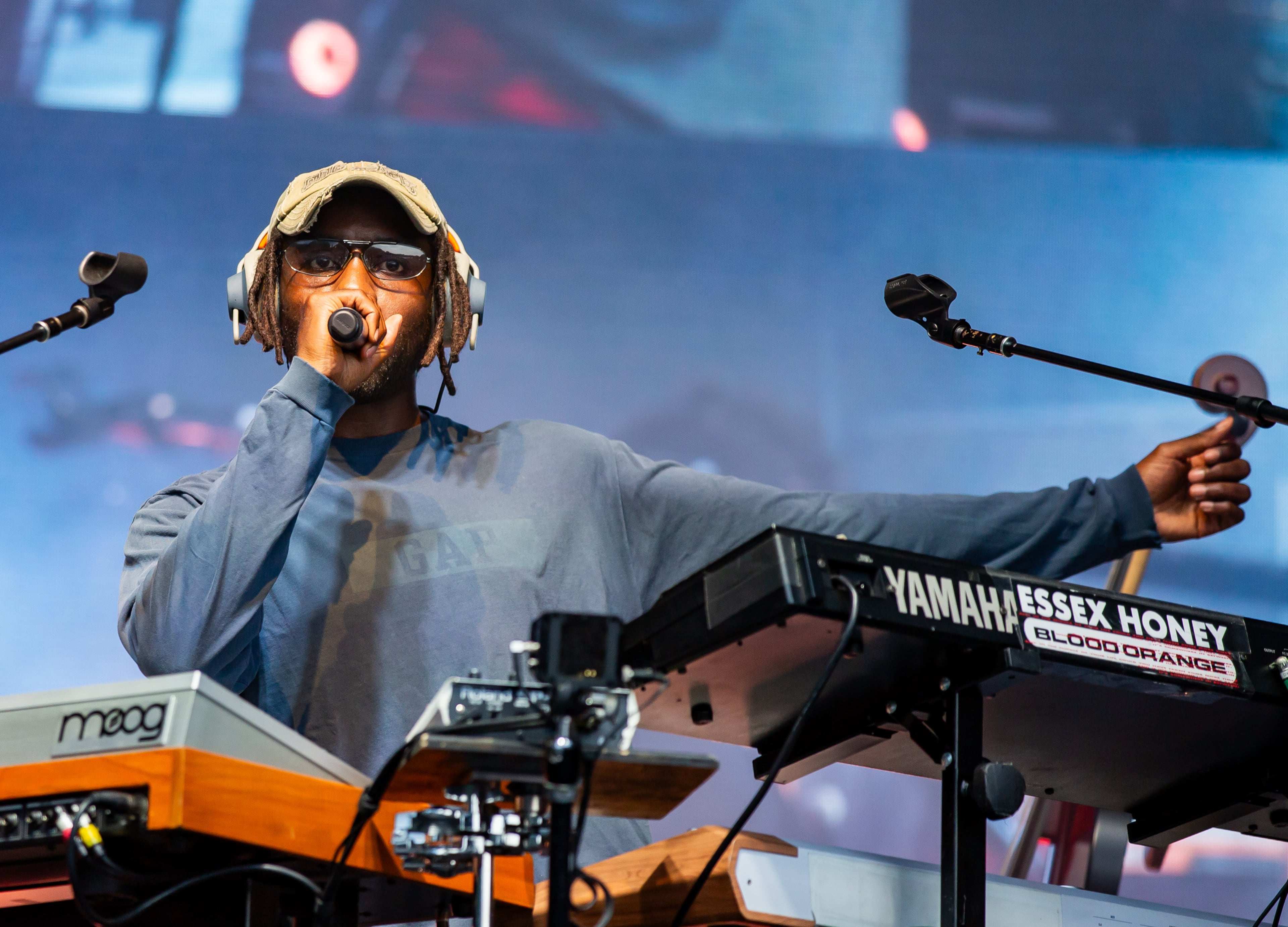 Blood Orange soothed the crowd with his R&B grooves early in the evening right before the rain rolled in on the Piedmont Stage at Shaky Knees on Saturday, Sept. 19, 2026, in Atlanta. (Ryan Fleisher for the AJC)
