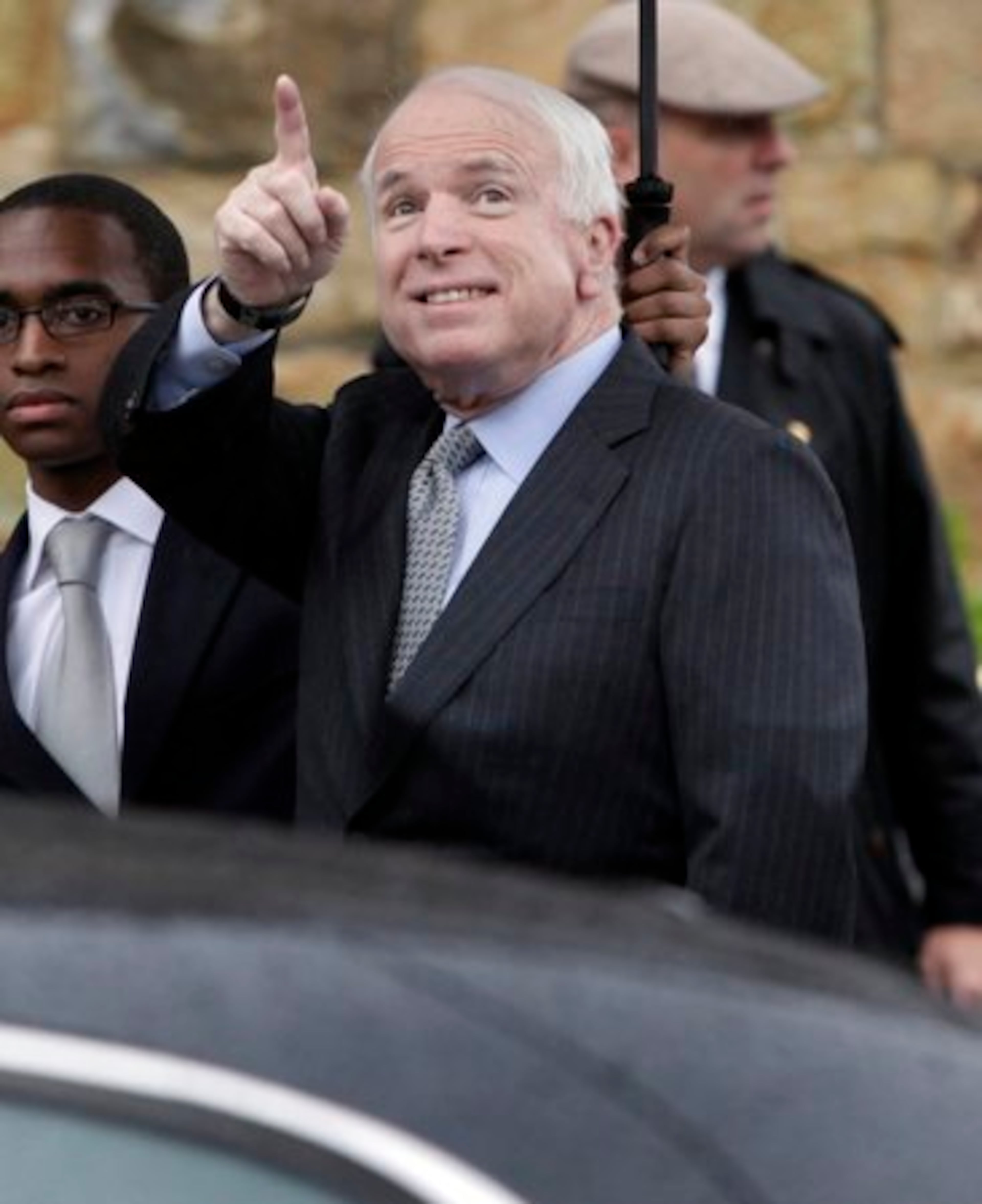 Sen. John McCain, R-Ariz., shows up.