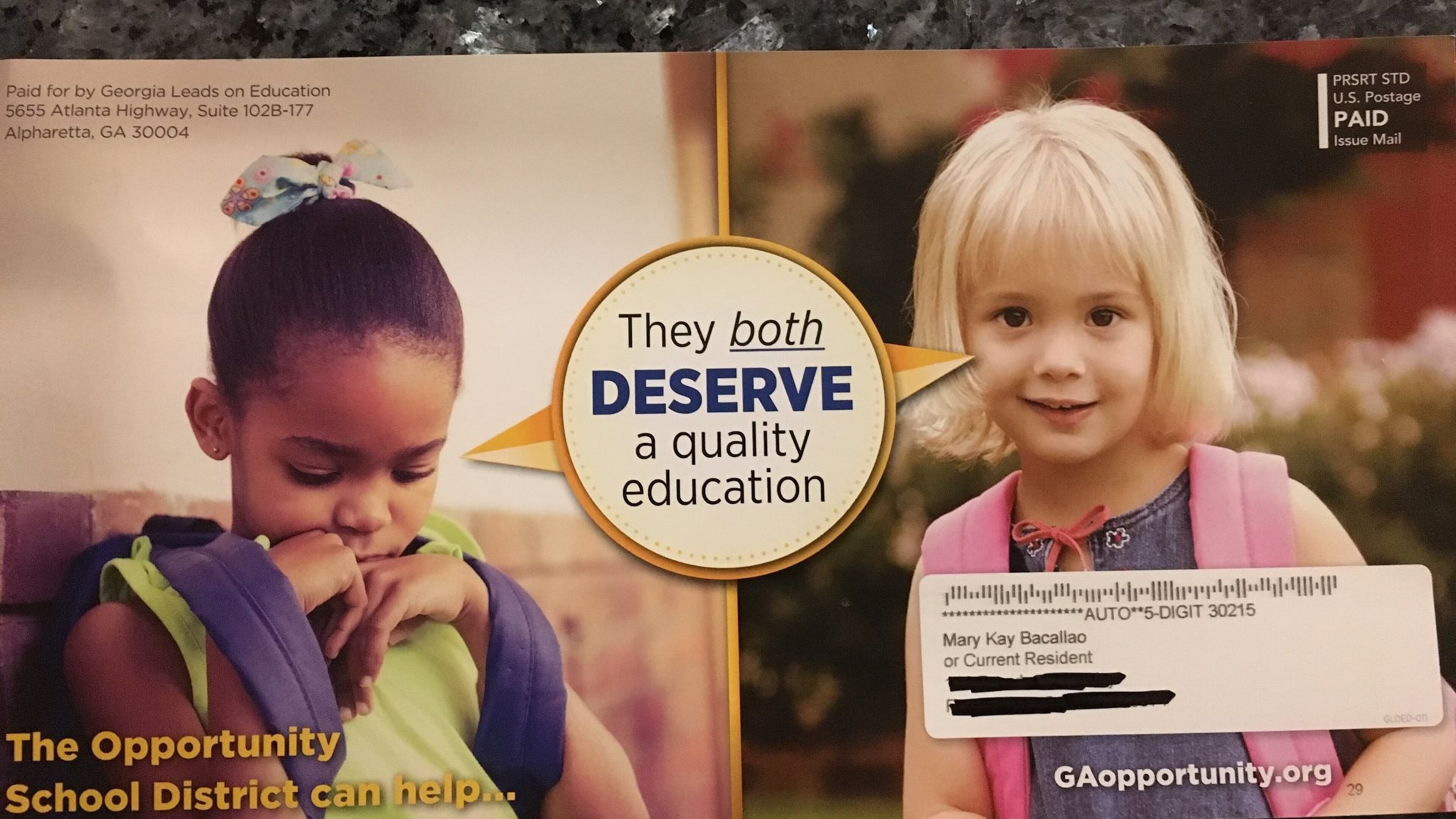Here is a mailer sent out by proponents of the Opportunity School District.