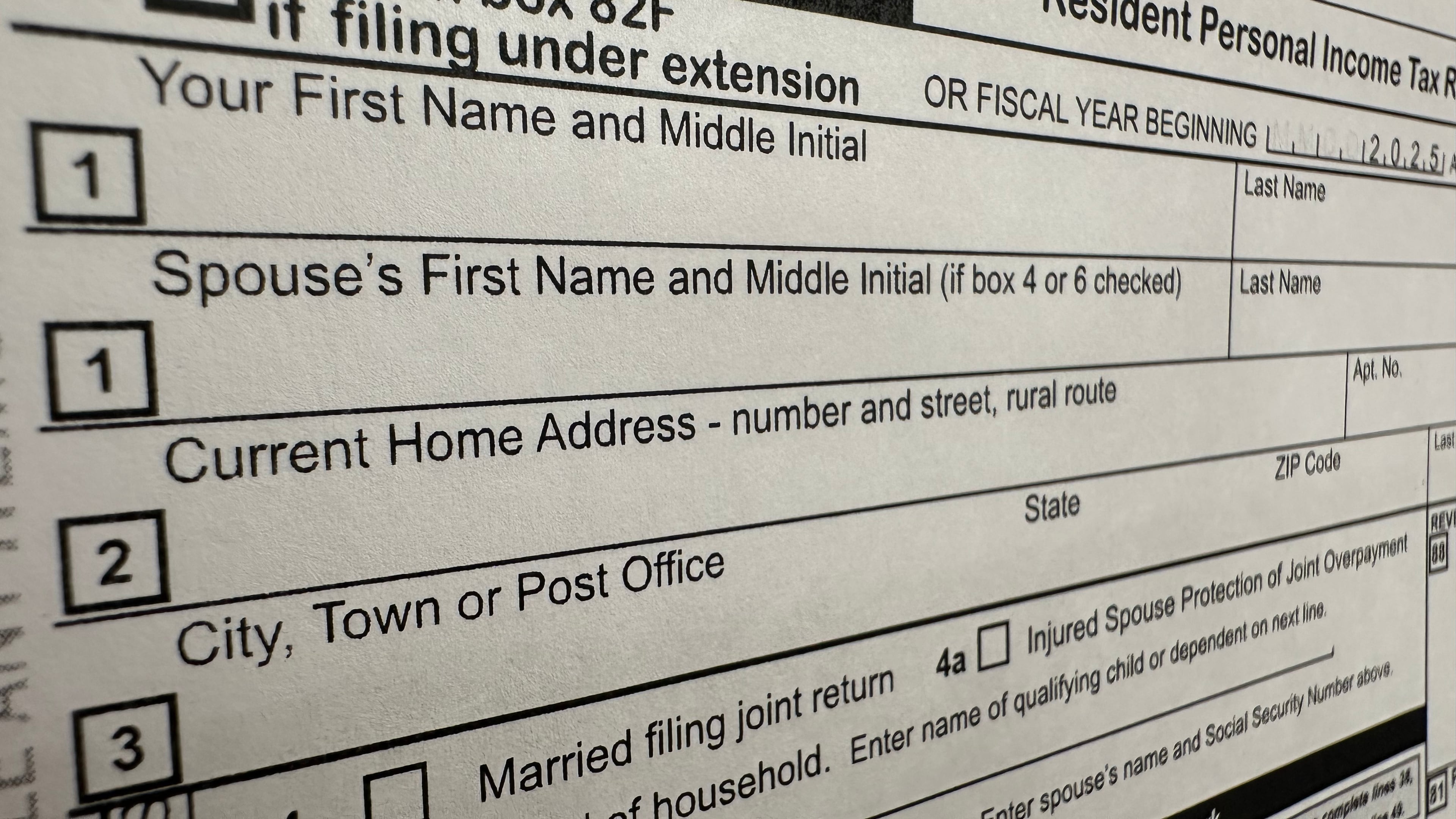 An Arizona state personal income tax form is shown Tuesday, April 7, 2026, in Jefferson City, Mo. (AP Photo/David A. Lieb)