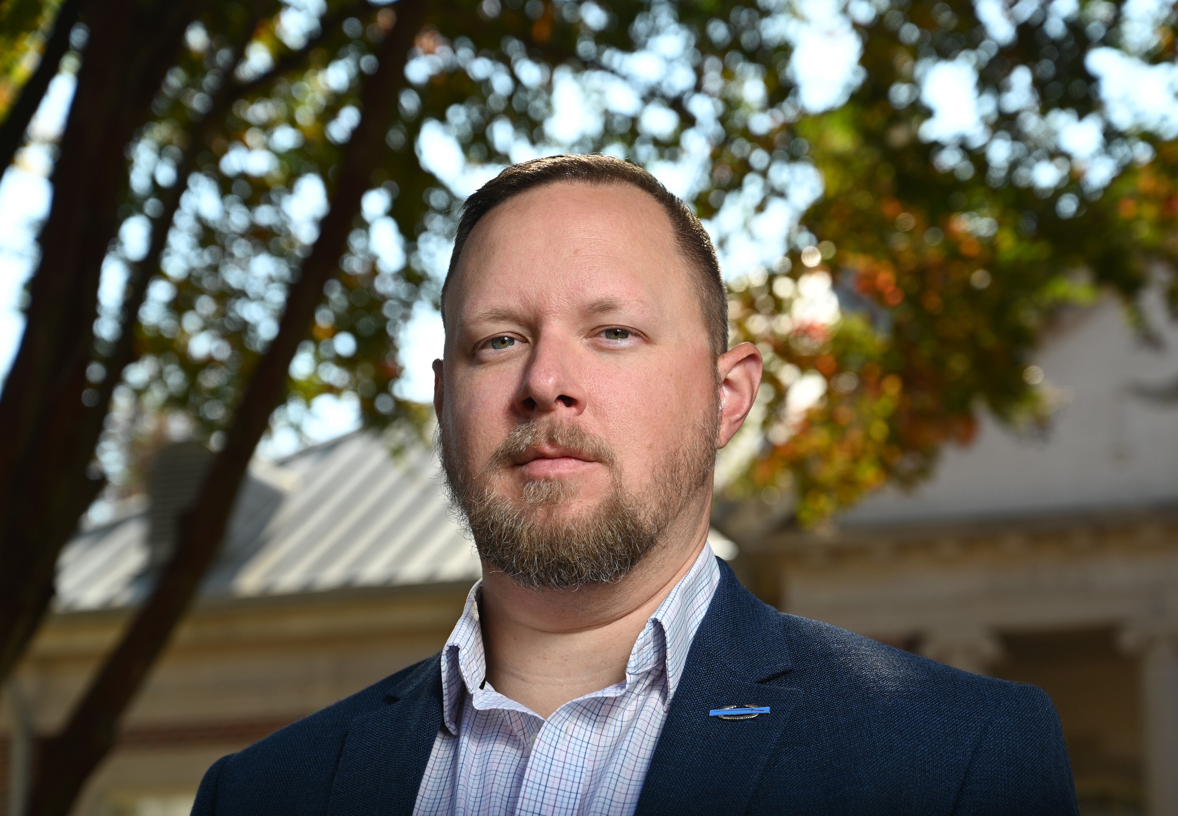 Portrait of veteran Sidney Talley, who is an Afghanistan veteran and the southeast regional director for BENS, Business Executives for National Security, on Thursday, November 3, 2022. Talley moved to Atlanta in 2020 and continues to work with military and government leaders. (Hyosub Shin / Hyosub.Shin@ajc.com)