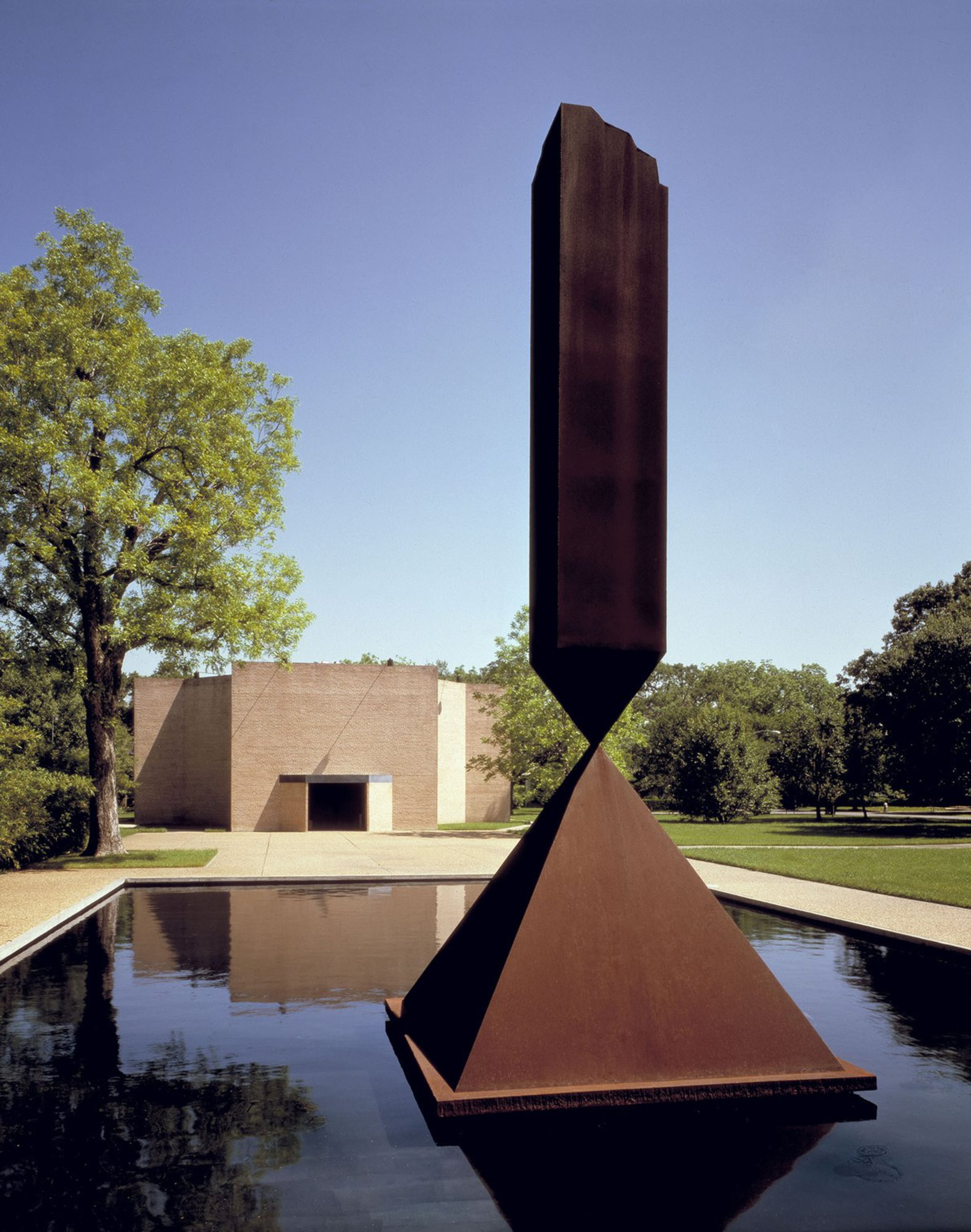 The Rothko Chapel in Houston includes an outdoor sculpture by Barnett Newman called the Broken Obelisk. It is set on a reflecting pool amid a grove of bamboo, and, like the interfaith chapel itself, is a tranquil place to sit quietly. CONTRIBUTED BY HICKEY-ROBERTSON