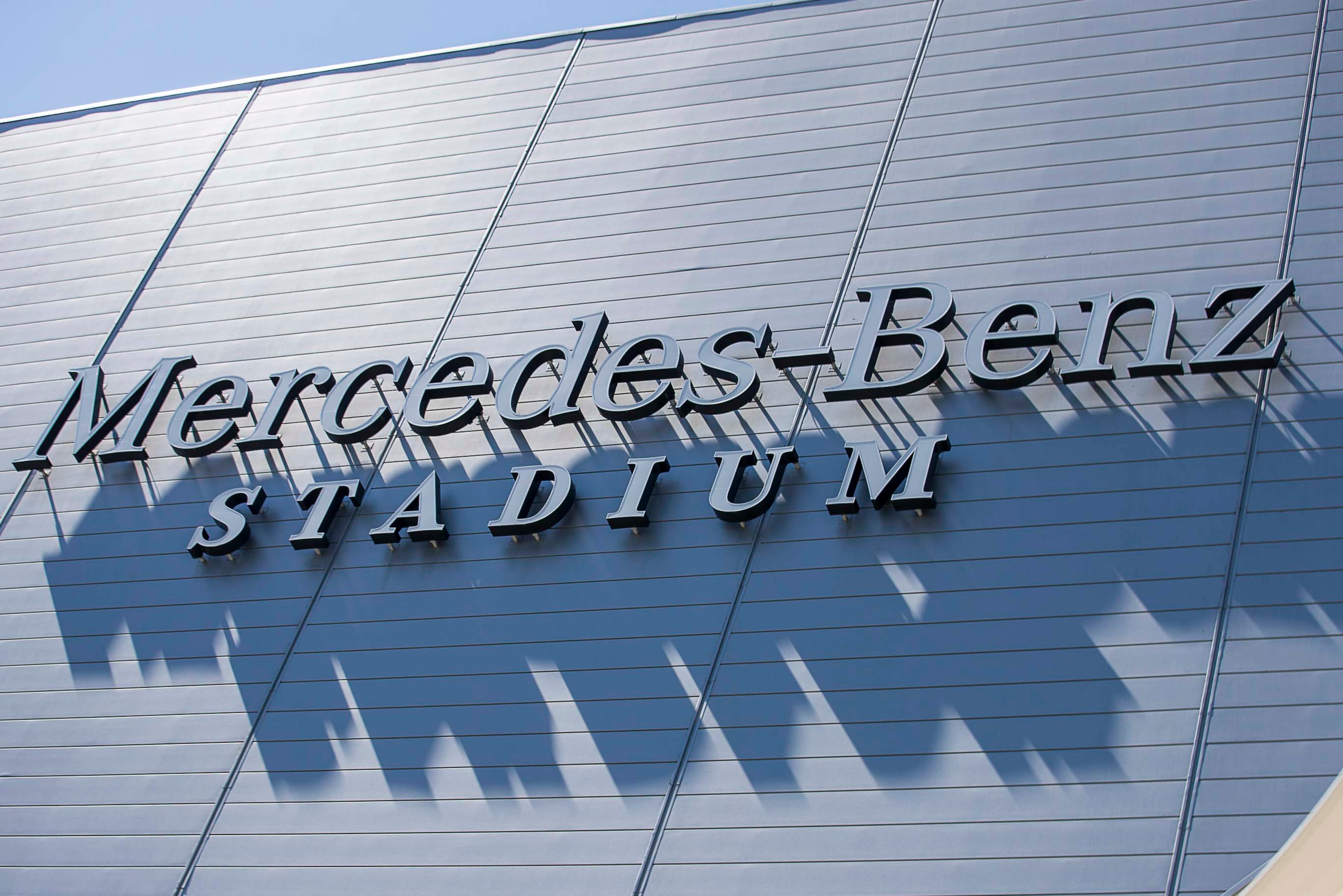 The exterior of Mercedes-Benz Stadium in downtown Atlanta. (ALYSSA POINTER / ALYSSA.POINTER@AJC.COM)
