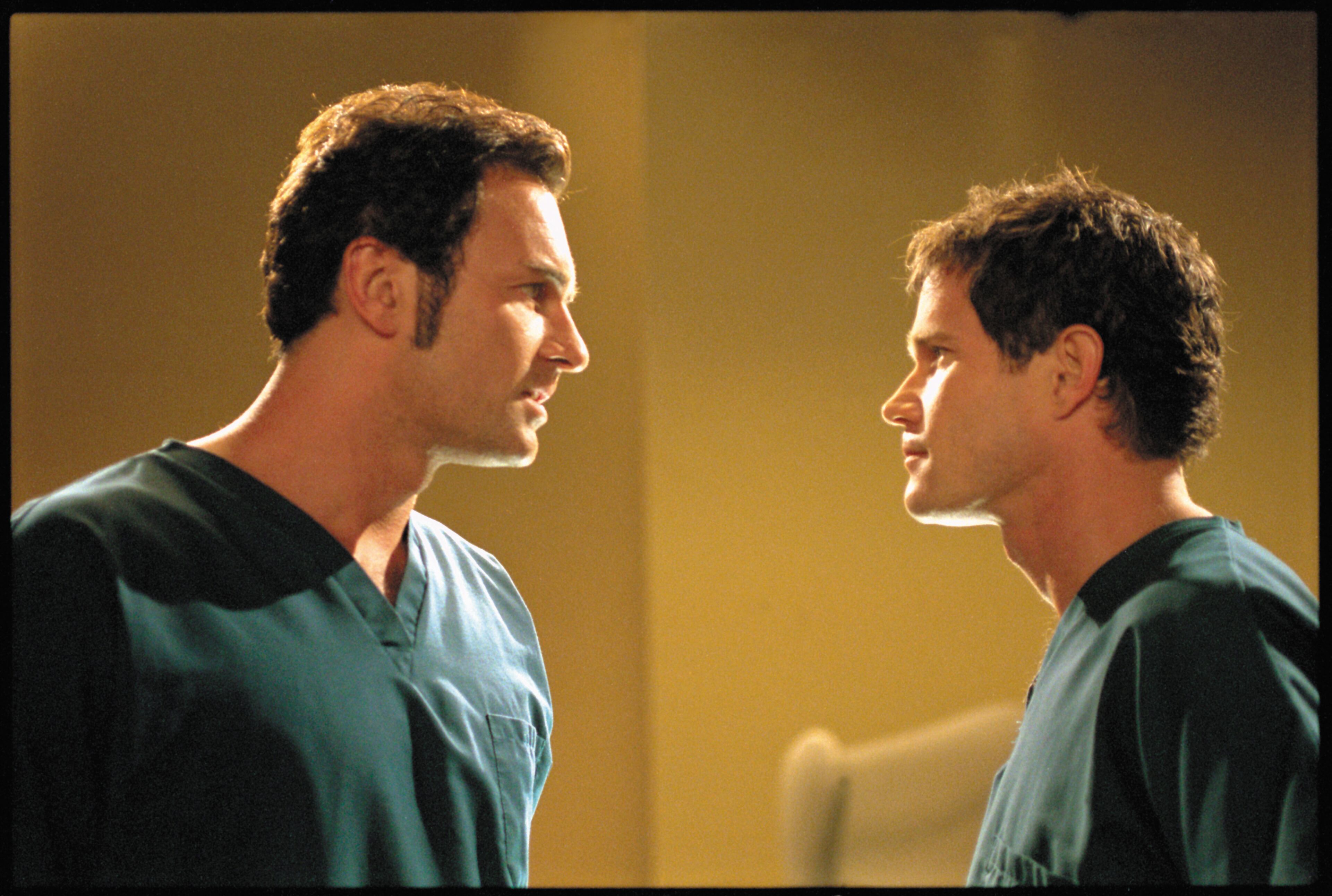 Julian McMahon (left) starred as Dr. Christian Troy and Dylan Walsh as Dr. Sean McNamara in the FX series "Nip/Tuck," about plastic surgeons who often crossed the moral -- and ethical -- line. The show aired from 2003-2010.