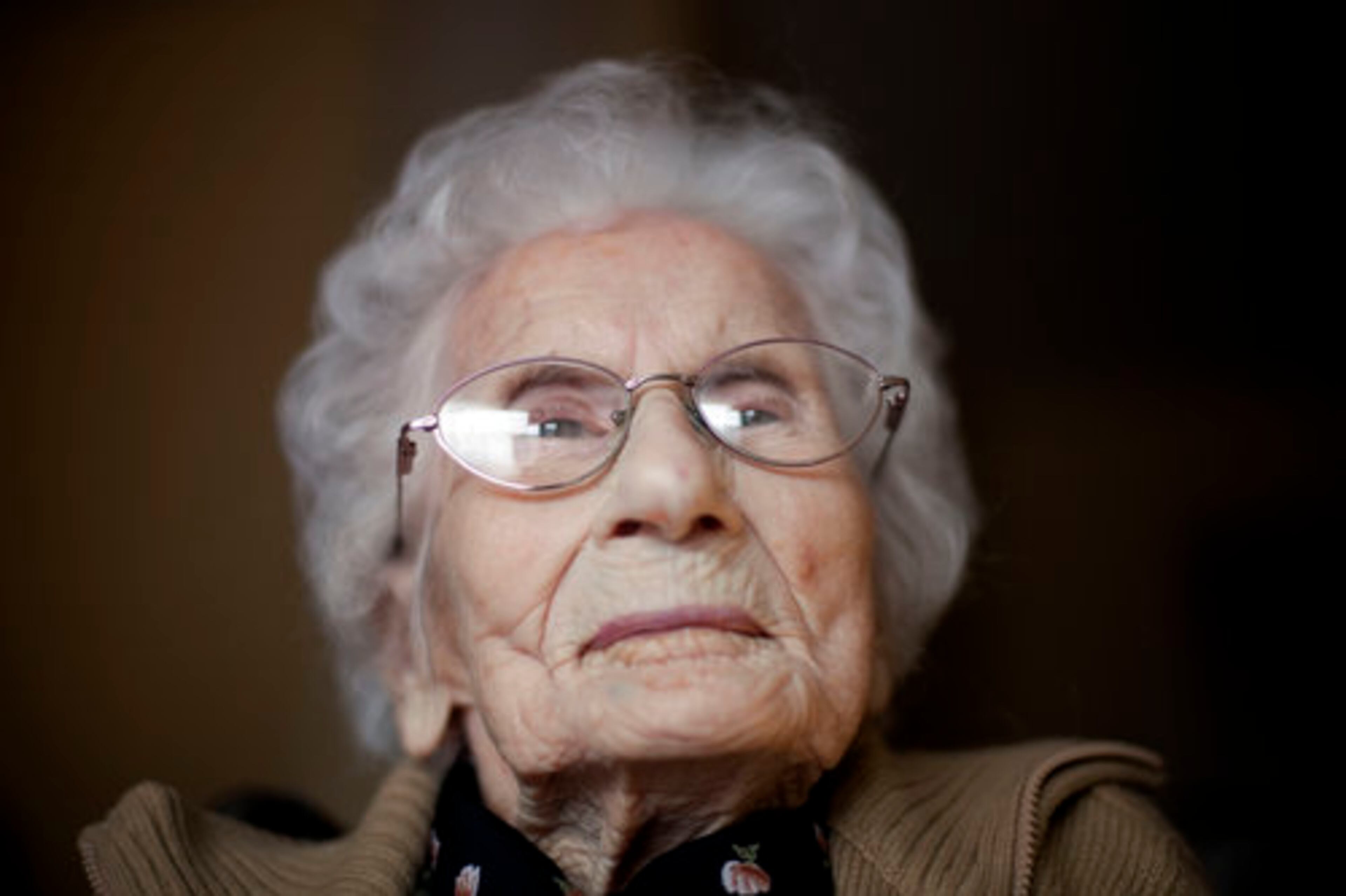 Besse Cooper, who at 114 years and five months old is the oldest person alive, sits in her room at a nursing home Tuesday, Feb. 1, 2011, in Monroe, Ga. On Tuesday, Dec. 4, 2012, Cooper died in a Georgia nursing home at age 116.