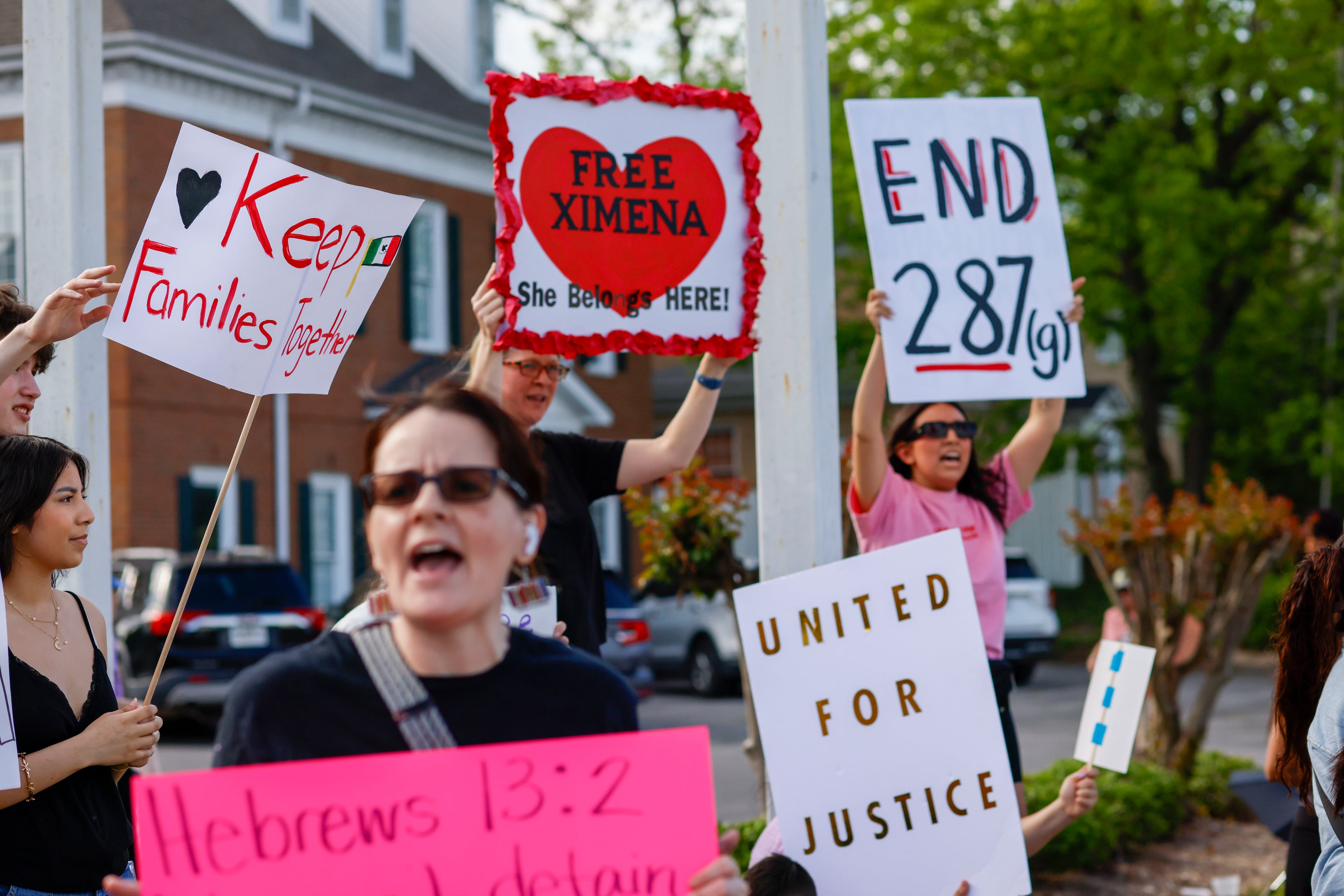 Protesters gathered in Dalton to support a Georgia college student detained by ICE.
