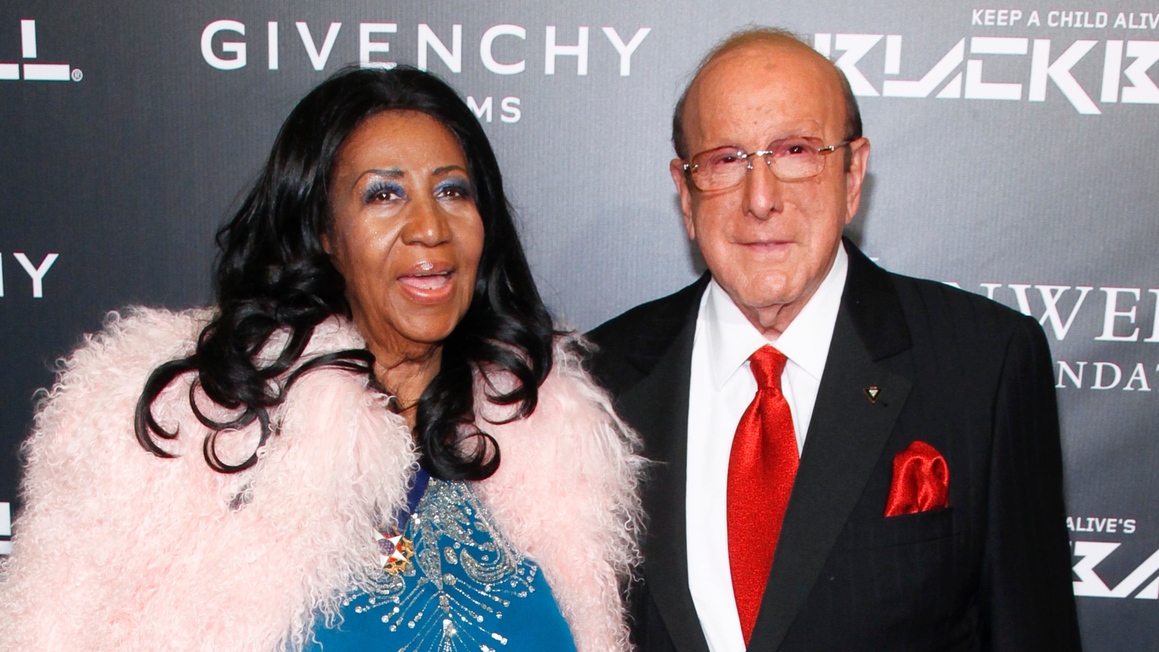 FILE - Aretha Franklin, left, and Clive Davis, attend Keep a Child Alive's 2014 Black Ball in New York on Oct. 30, 2014. (Photo by Andy Kropa/Invision/AP, File)