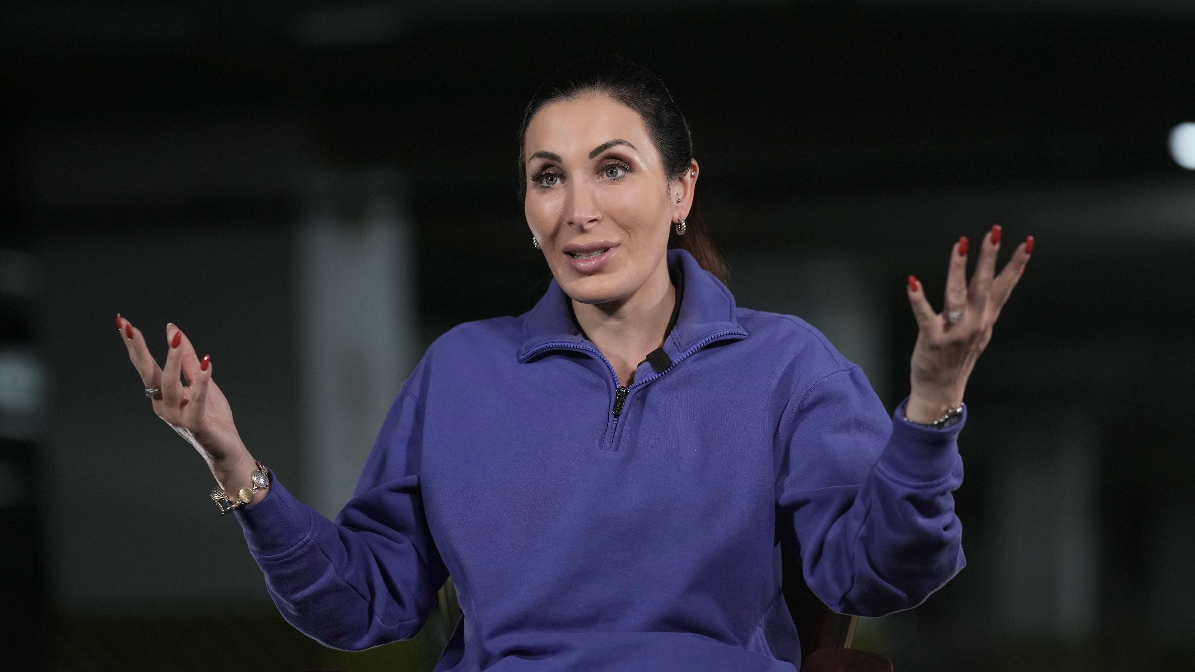 Laura Loomer speaks during her interview with The Associated Press, in Kyiv, Ukraine, Sunday, July 26, 2026. (AP Photo/Andrew Kravchenko)