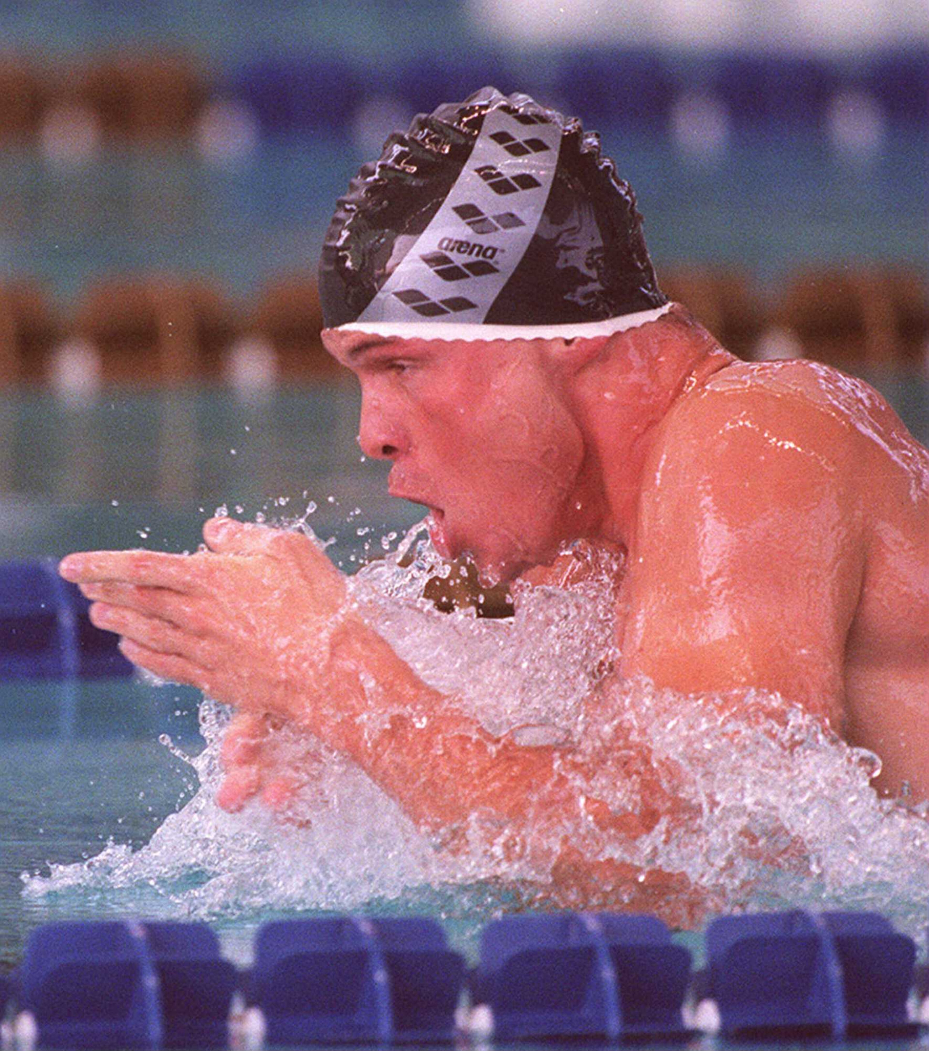 Karoly Guttler of Hungary competes in the men's 200 breaststroke. (AJC Staff Photo/Renee Hannans)