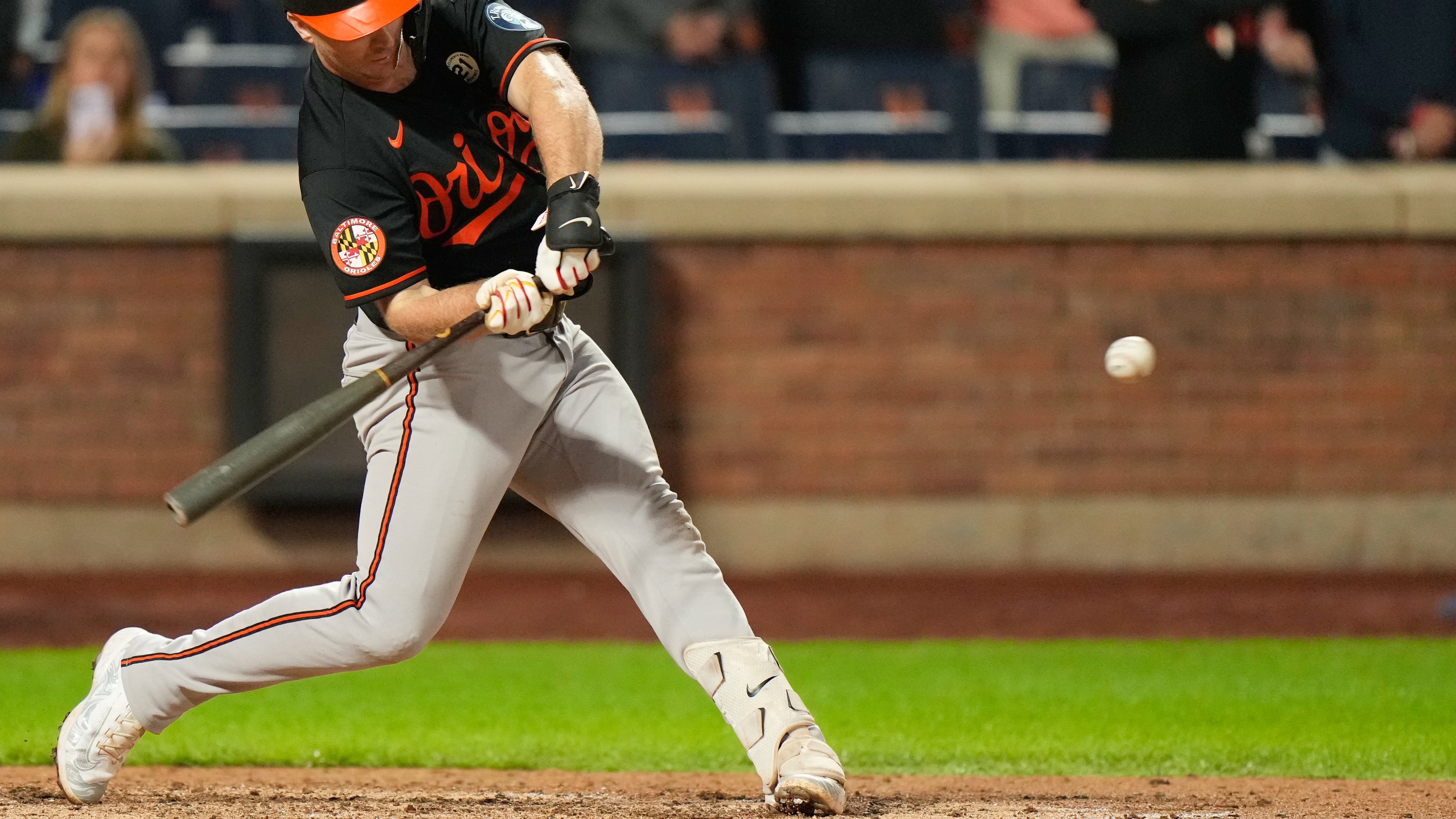 Baltimore Orioles' Pete Alonso hits a solo home run during the ninth inning of a baseball game against the New York Mets, Tuesday, Sept. 15, 2026, in New York. (AP Photo/Seth Wenig)