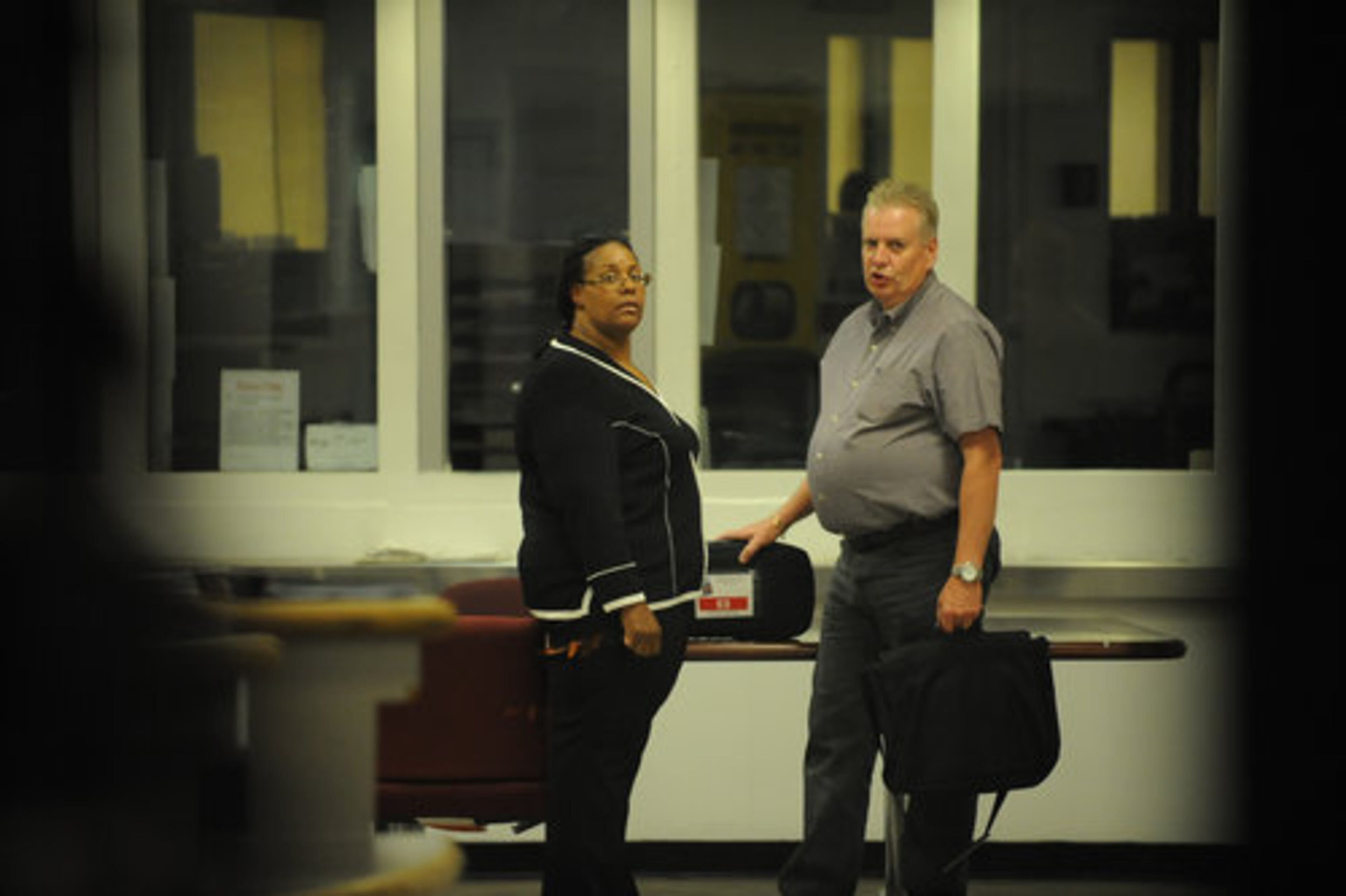 Michael waits at the jail after posting bond.