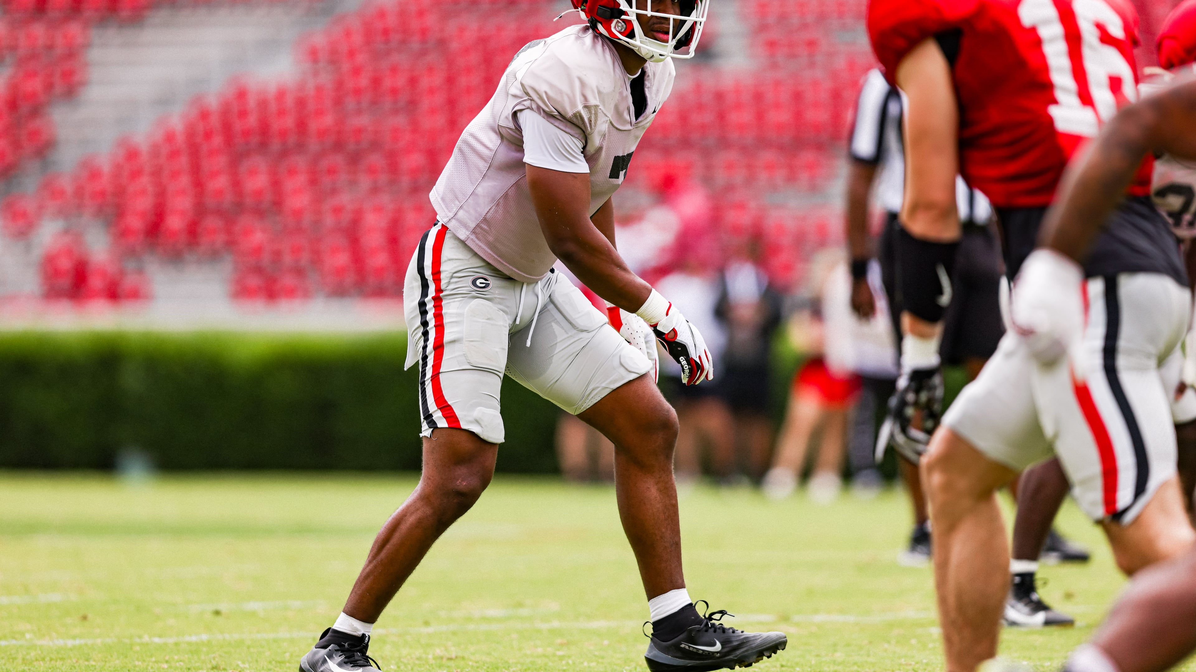 Georgia defensive back Khalil Barnes (7) during Georgia’s practice session on Dooley Field at Sanford Stadium in Athens, Ga., on Saturday, April 4, 2026. (Tony Walsh/UGAAA)