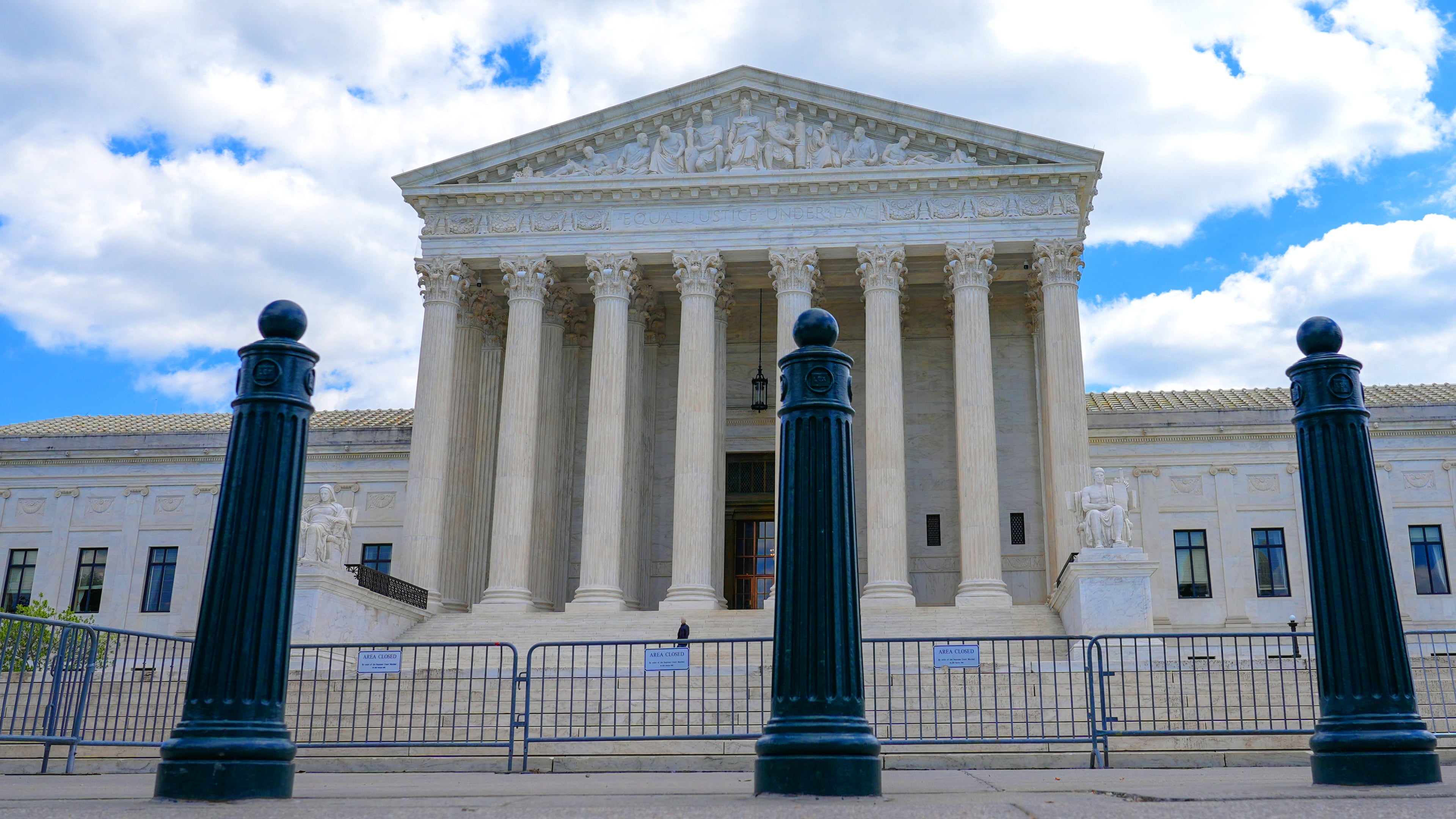 The U.S. Supreme Court is seen, Thursday, April 30, 2026, in Washington. (AP Photo/Mariam Zuhaib)