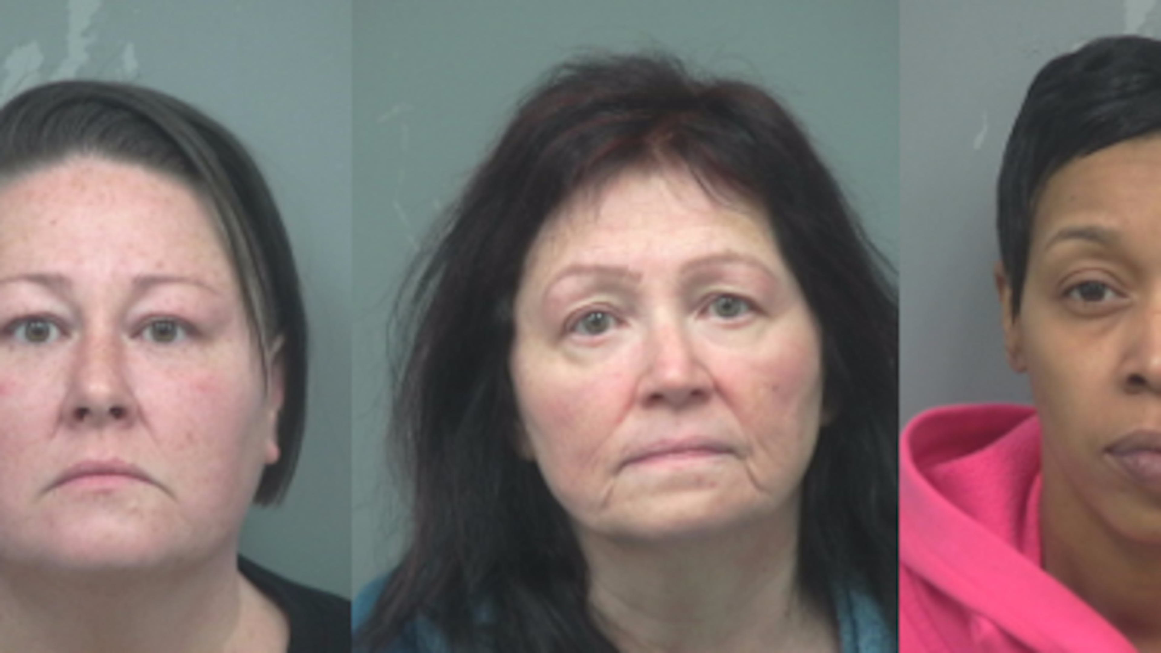 Bethany Braga (from left), Tonya Joy Ward and Ronnika Barton. Jennifer Lynn Robinette has not turned herself in, authorities said.