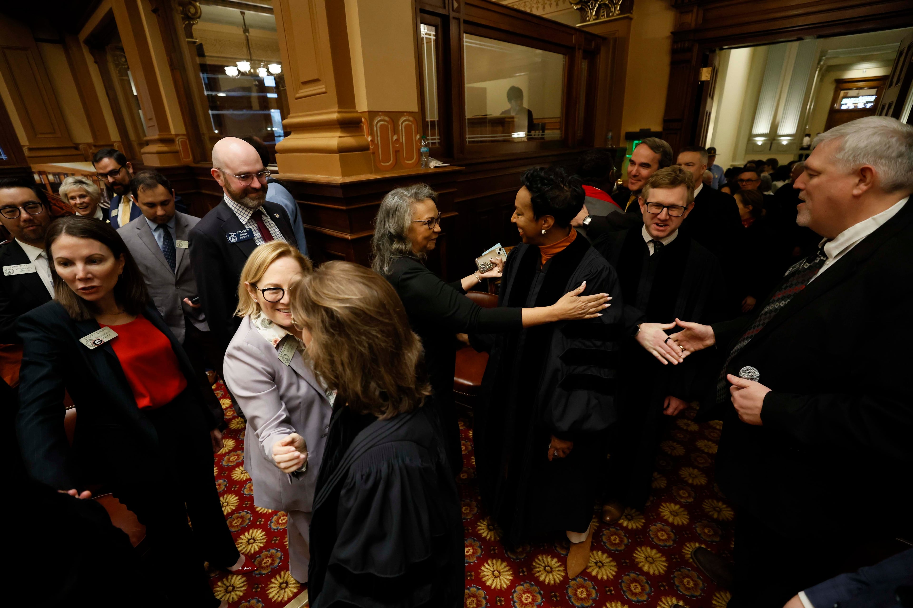 State lawmakers welcomed Georgia Supreme Court justices to the Capitol in Atlanta on Wednesday. (Miguel Martinez/AJC)
