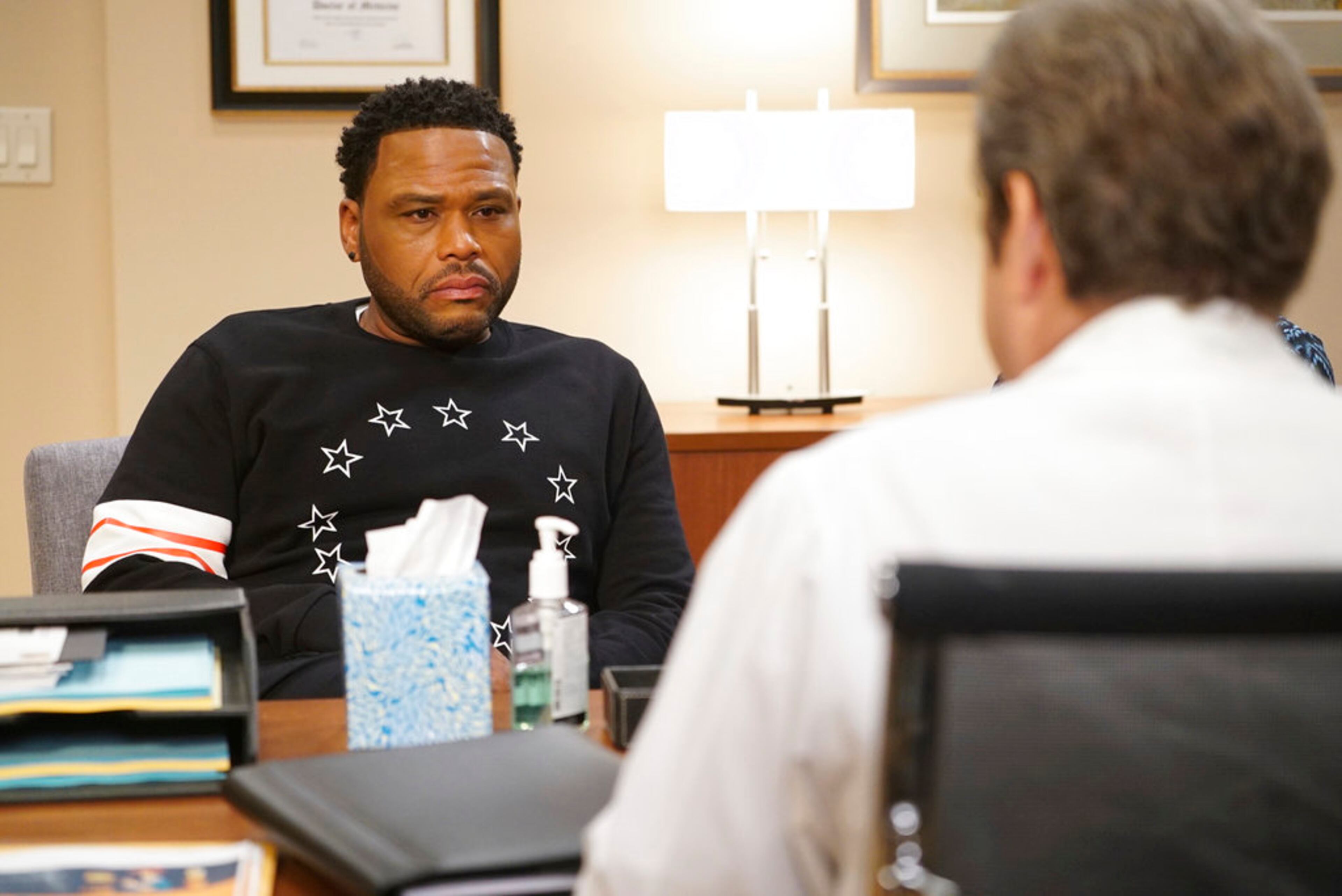 This image released by ABC shows Anthony Anderson in a scene from "black-ish." Anderson was nominated Thursday for an Emmy for outstanding lead actor in a comedy series. The 70th Emmy Awards will be held on Monday, Sept. 17. (Eric McCandless/ABC via AP)