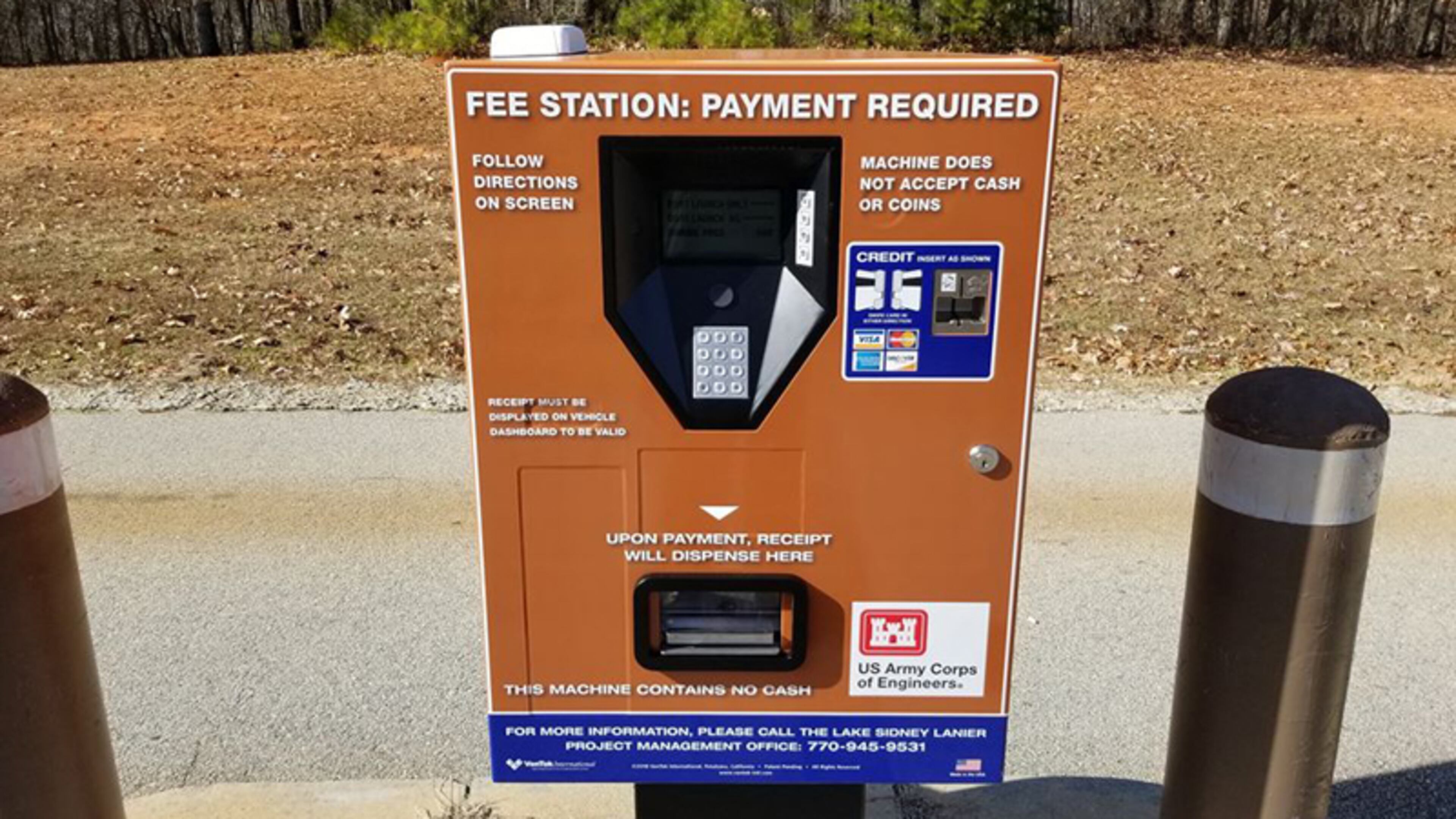 Credit card fee machines have been installed at four parks with boat launches on Lake Lanier. U.S. ARMY CORPS OF ENGINEERS via Facebook