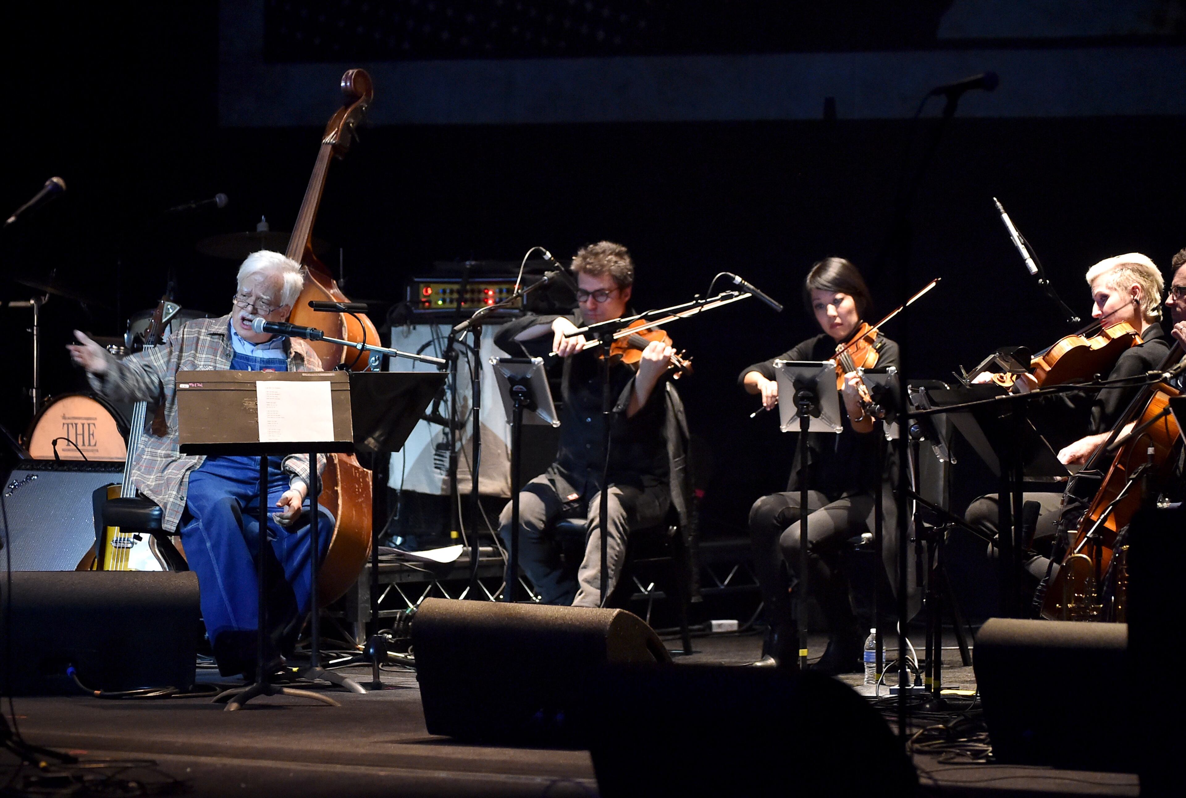 LOS ANGELES, CA - APRIL 07: Composer/musician Van Dyke Parks performs onstage during The David Lynch Foundation's DLF Live Celebration of the 60th Anniversary of Allen Ginsberg's "HOWL" with Music, Words, and Funny People at The Theatre at Ace Hotel on April 7, 2015 in Los Angeles, California. (Photo by Kevin Winter/Getty Images)