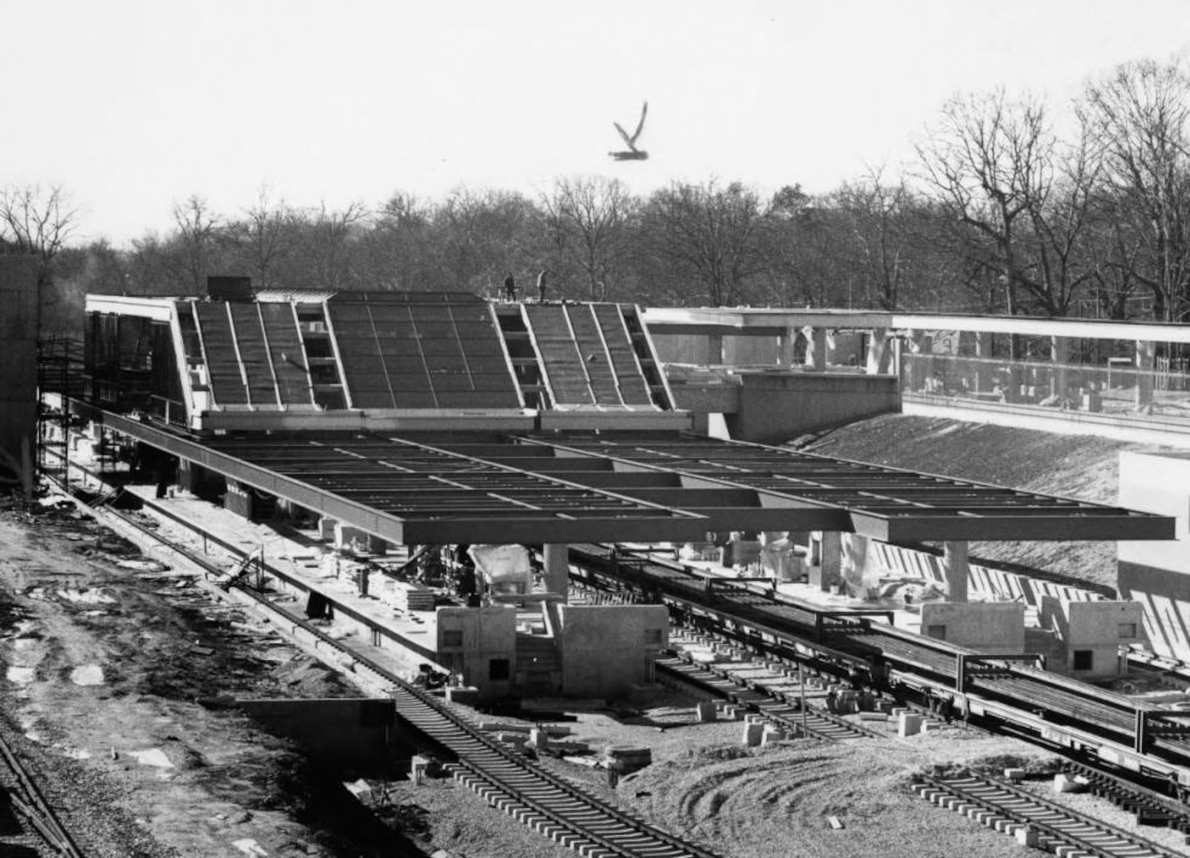 Avondale MARTA Station under construction, February 1978.