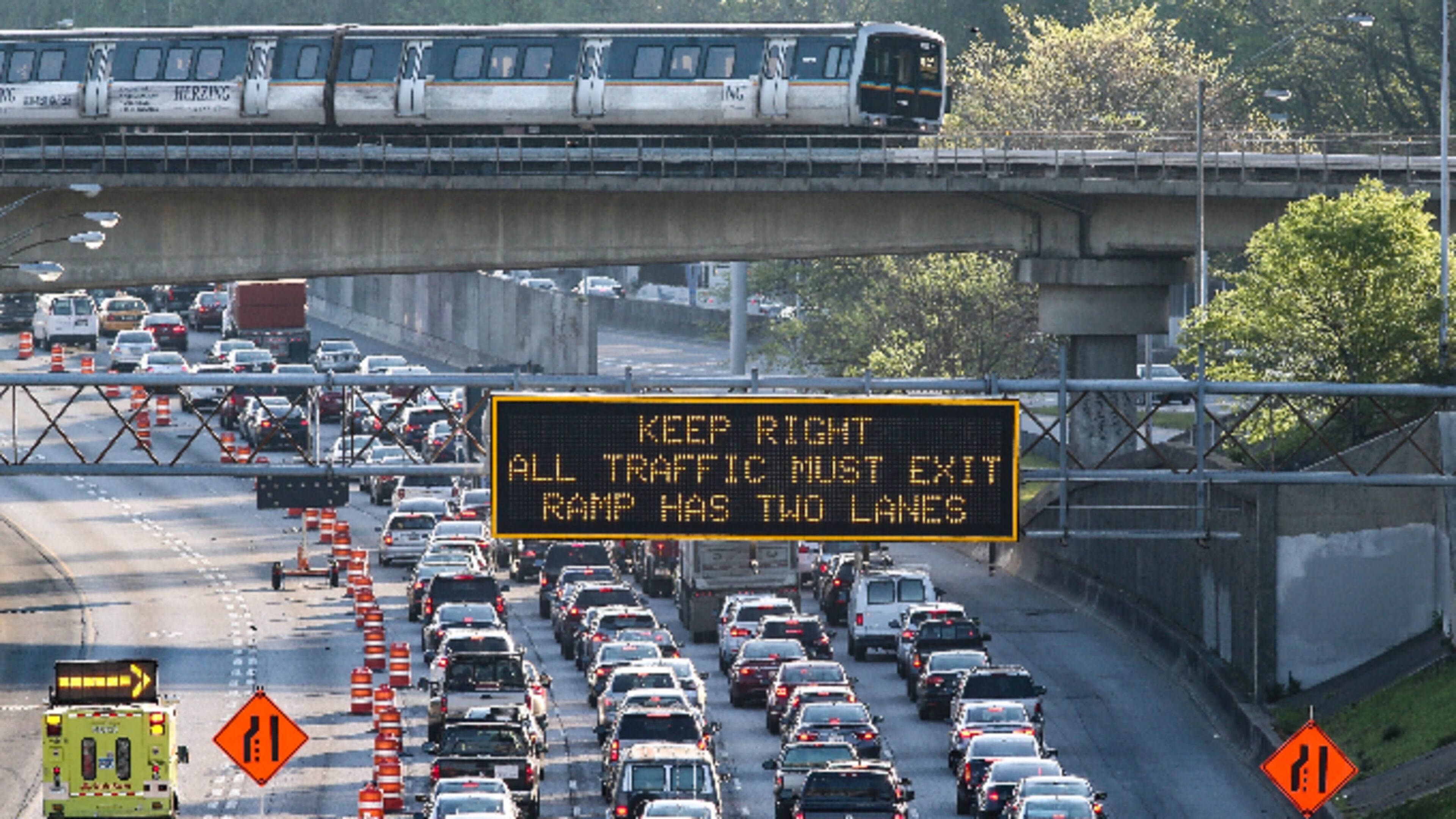 Traffic is thick on I-85 Monday morning. JOHN SPINK / JSPINK@AJC.COM